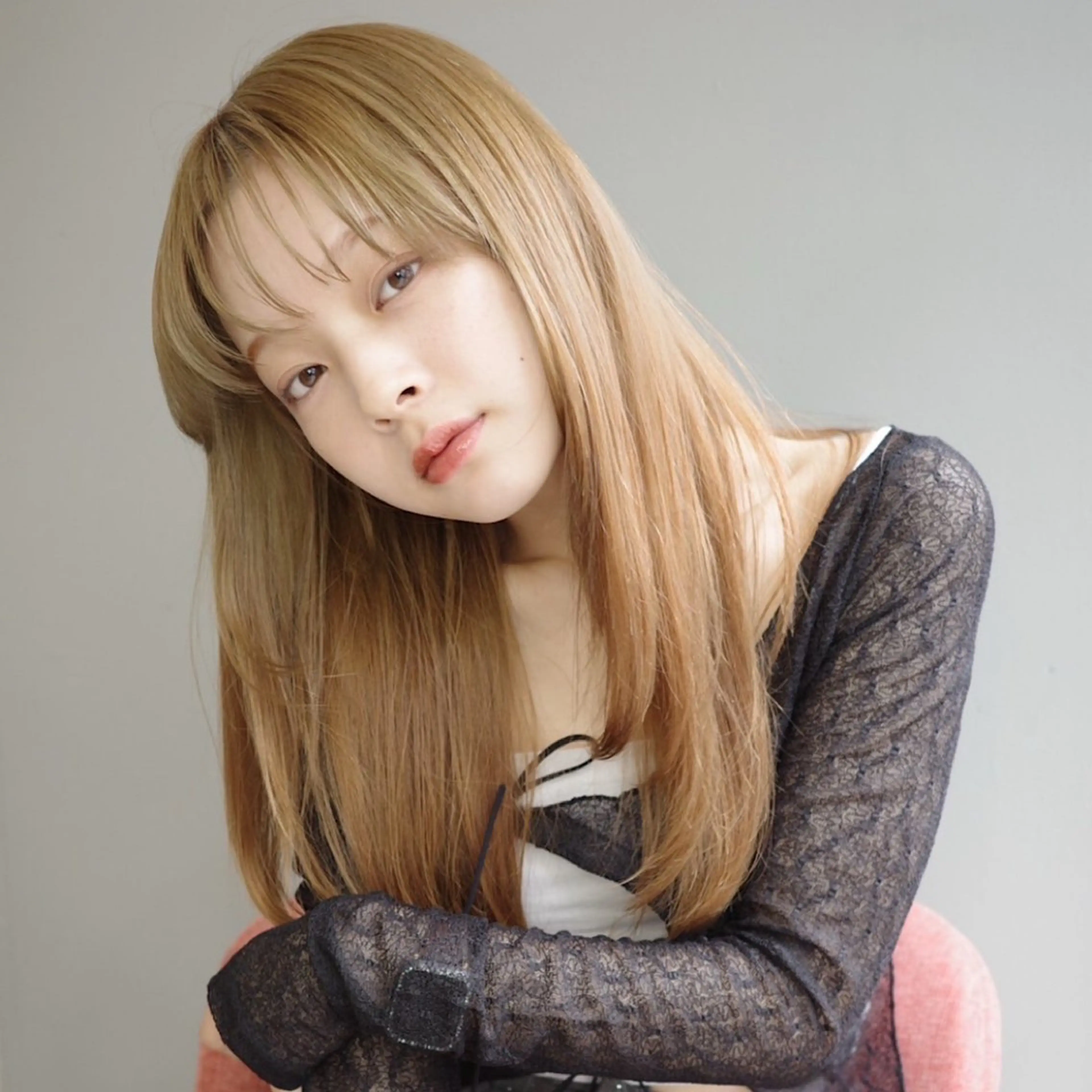 セミロング カラー カット ヘアカラー HAIR&MAKE.sia所属・心斎橋韓国ボブ 好原良真のヘアスタイル