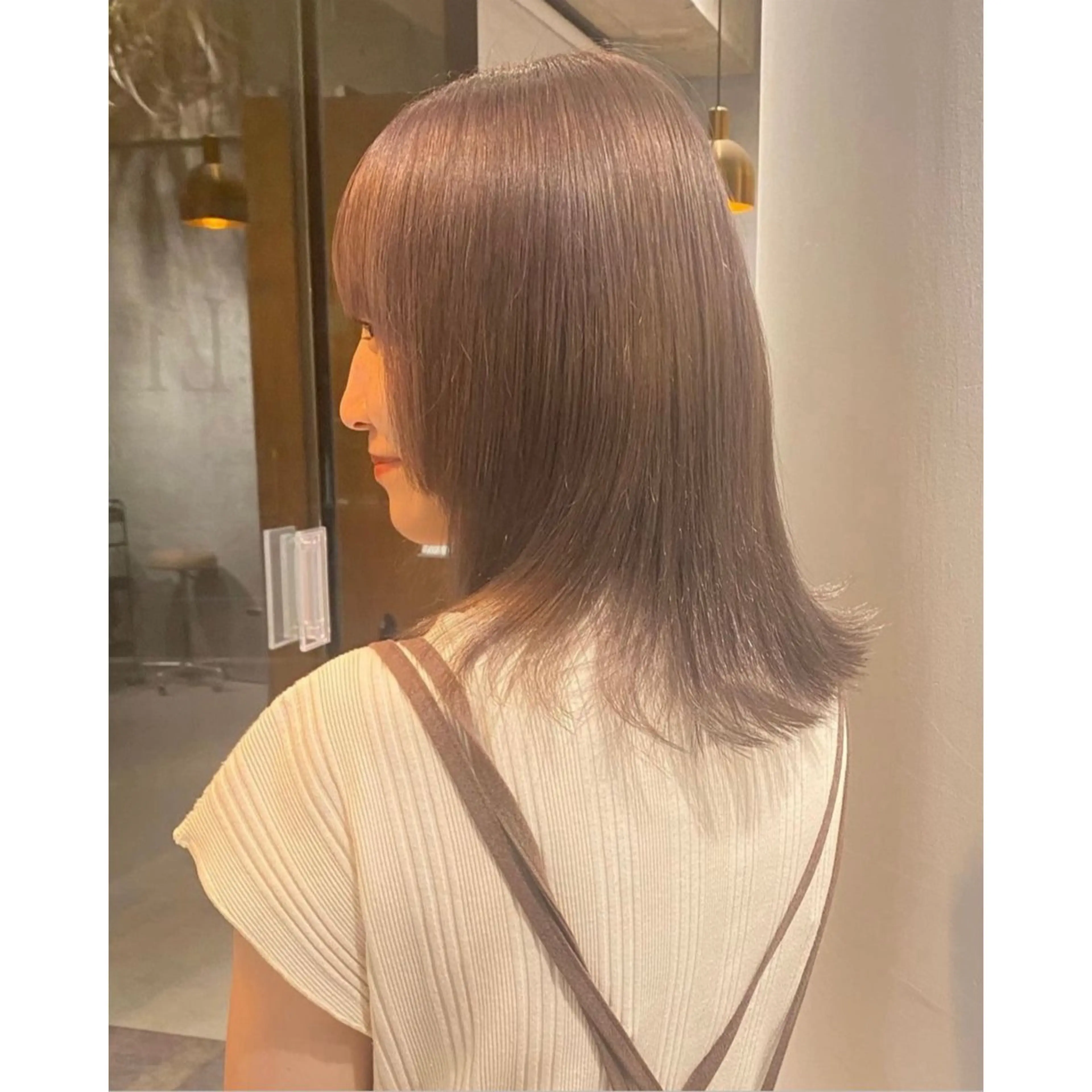 ミディアム カラー ブリーチ 透明感カラー グレージュ ラベンダーカラー ラベンダーグレージュ elimabyfif th調布🌙キホ🌙のヘアスタイル