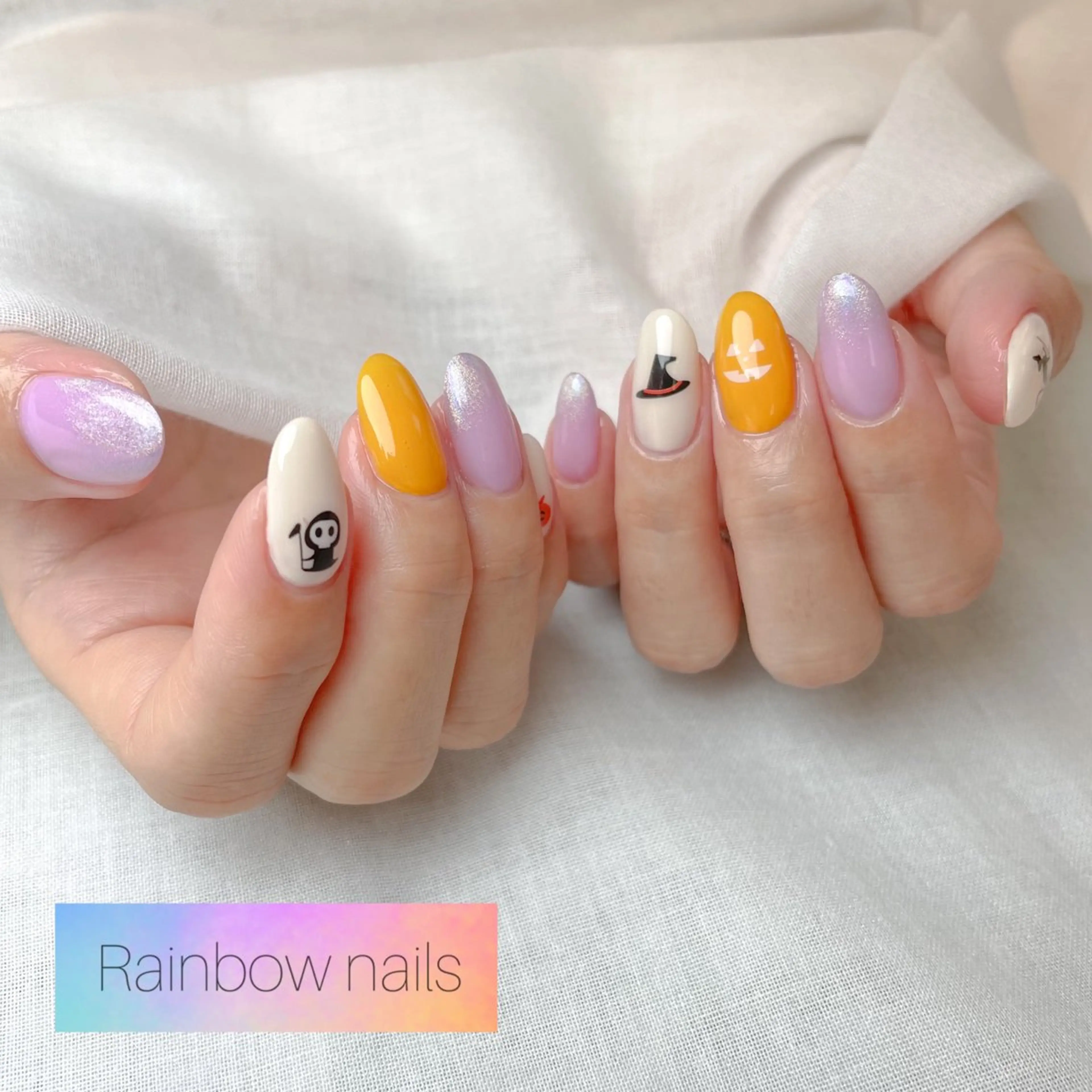 ネイル Rainbow nailsくろちゃんのネイルデザイン
