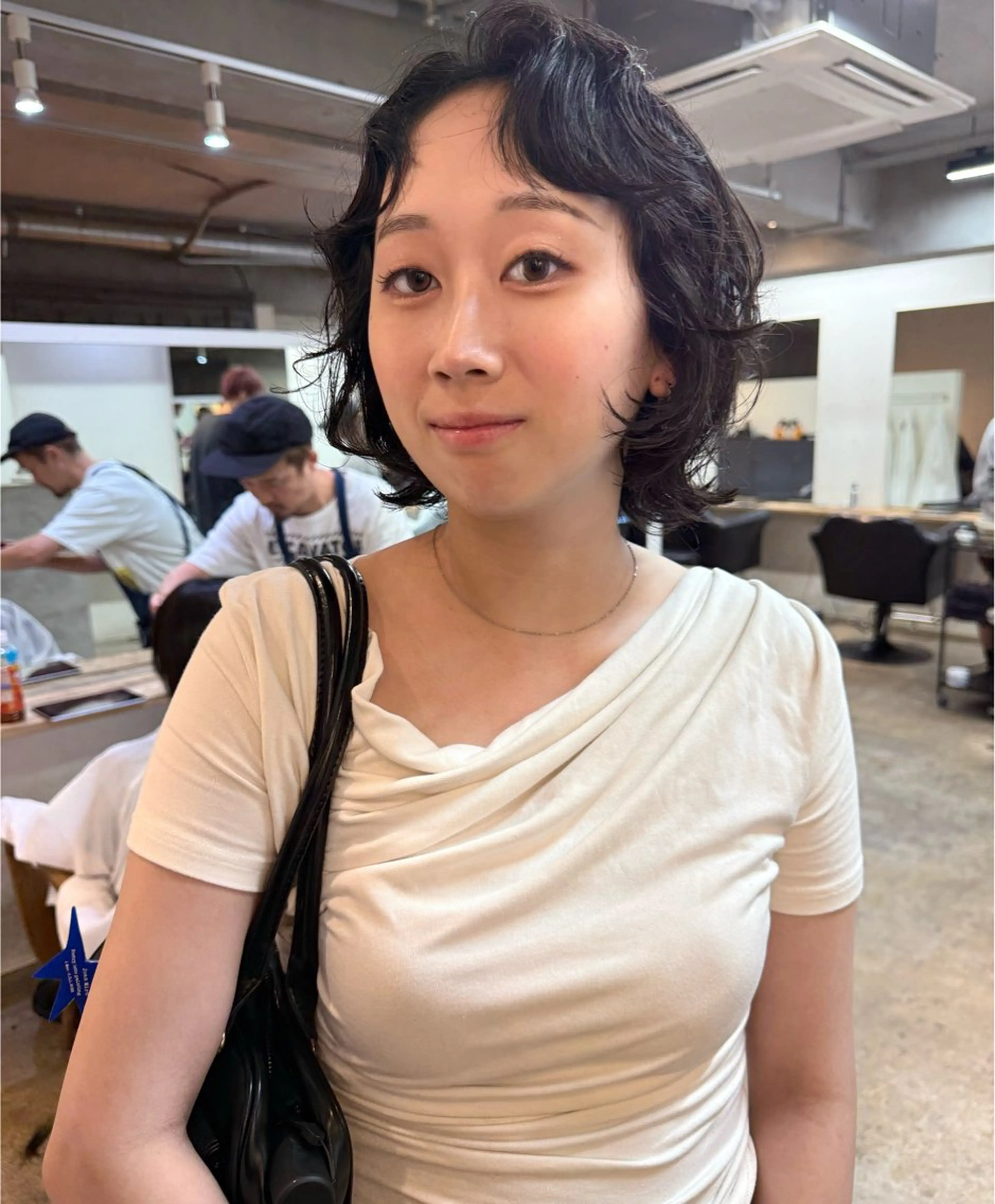 ショート パーマ ボブレイヤー ボブ レイヤーカット ニュアンスパーマ カット パーマ トリートメント 森貴裕/ベージュ/ パーマ/オリーブのヘアスタイル