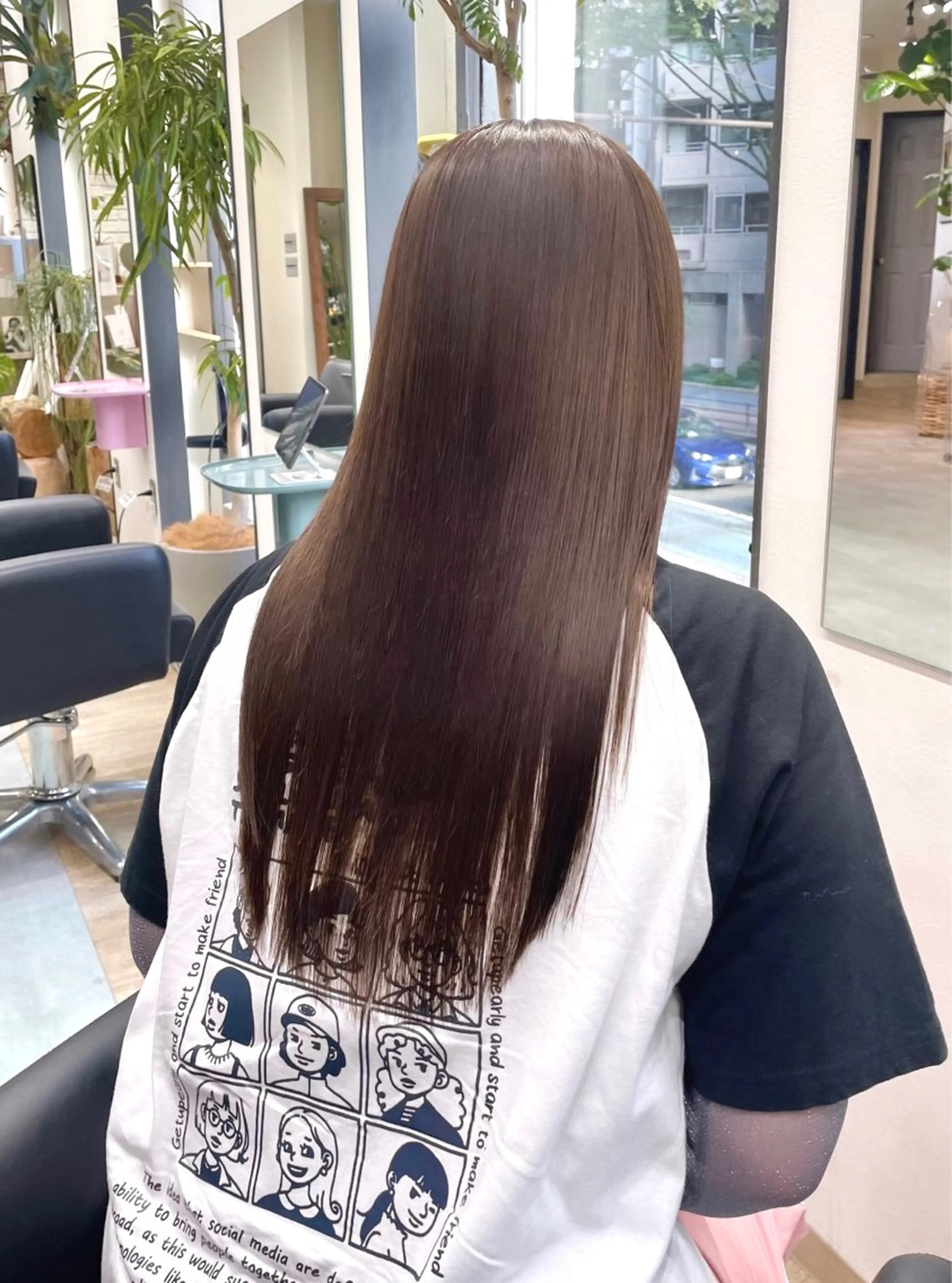 ロング カラー 酸性ストレート 縮毛矯正 トリートメント カノン/透明感カラー /酸性ストレートのヘアスタイル