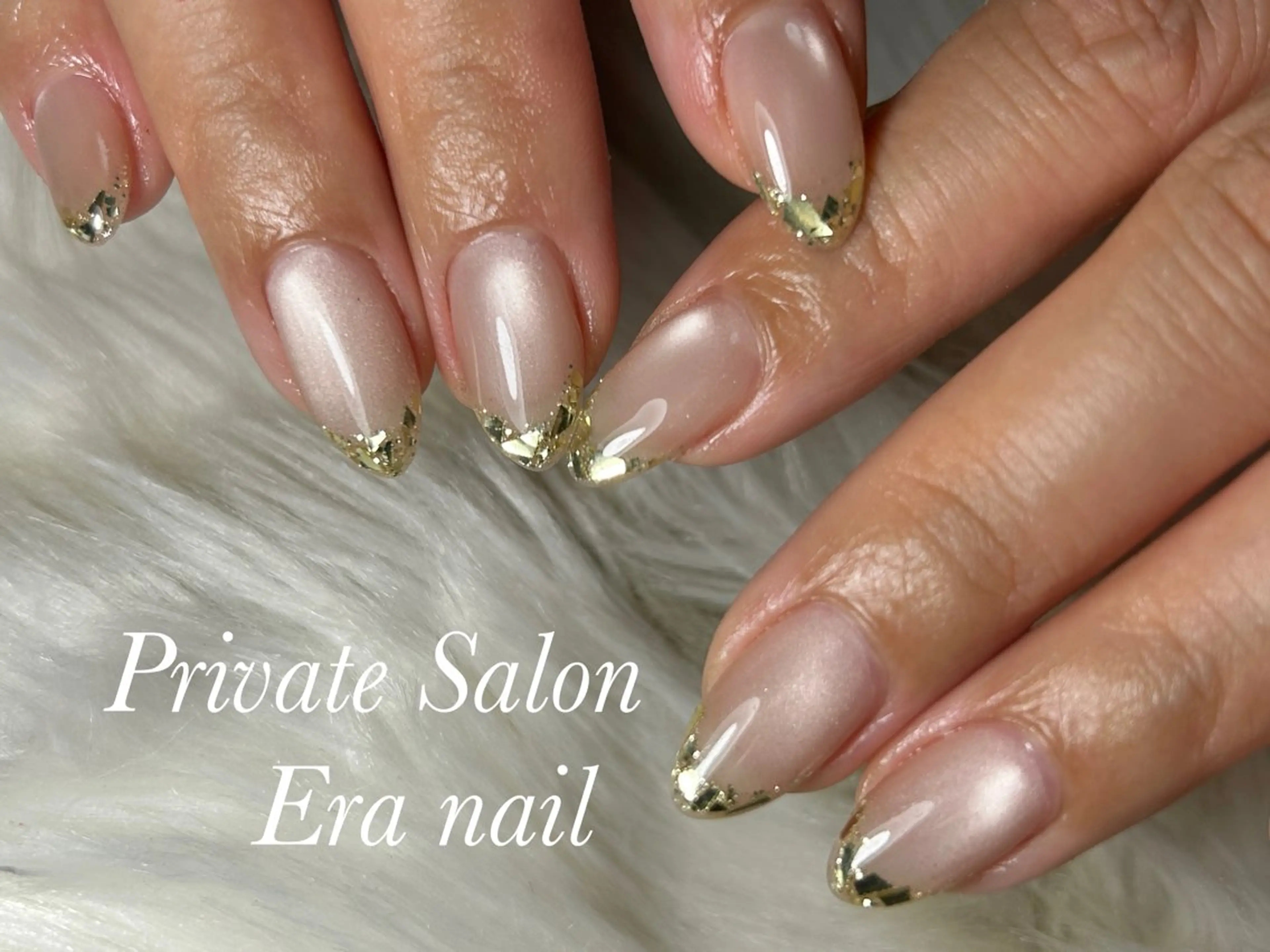 ネイル フレンチネイル ガラスフレンチ マグネットネイル ハンドネイル Era nailのネイルデザイン