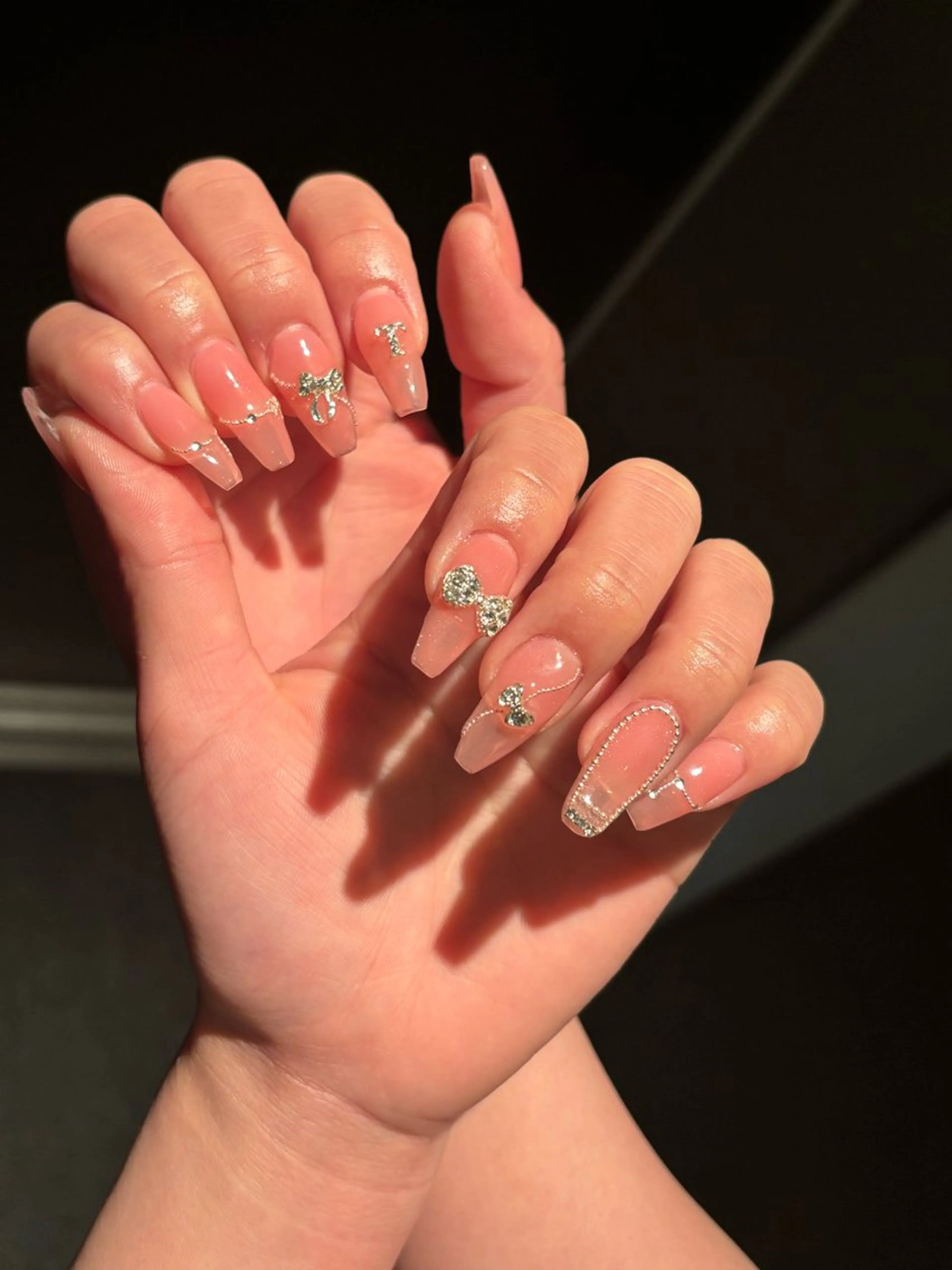 ネイル フレンチネイル ハート 韓国ネイル レース ニュアンスネイル ハンドネイル ハンドケア ボニー Coco nailのネイルデザイン