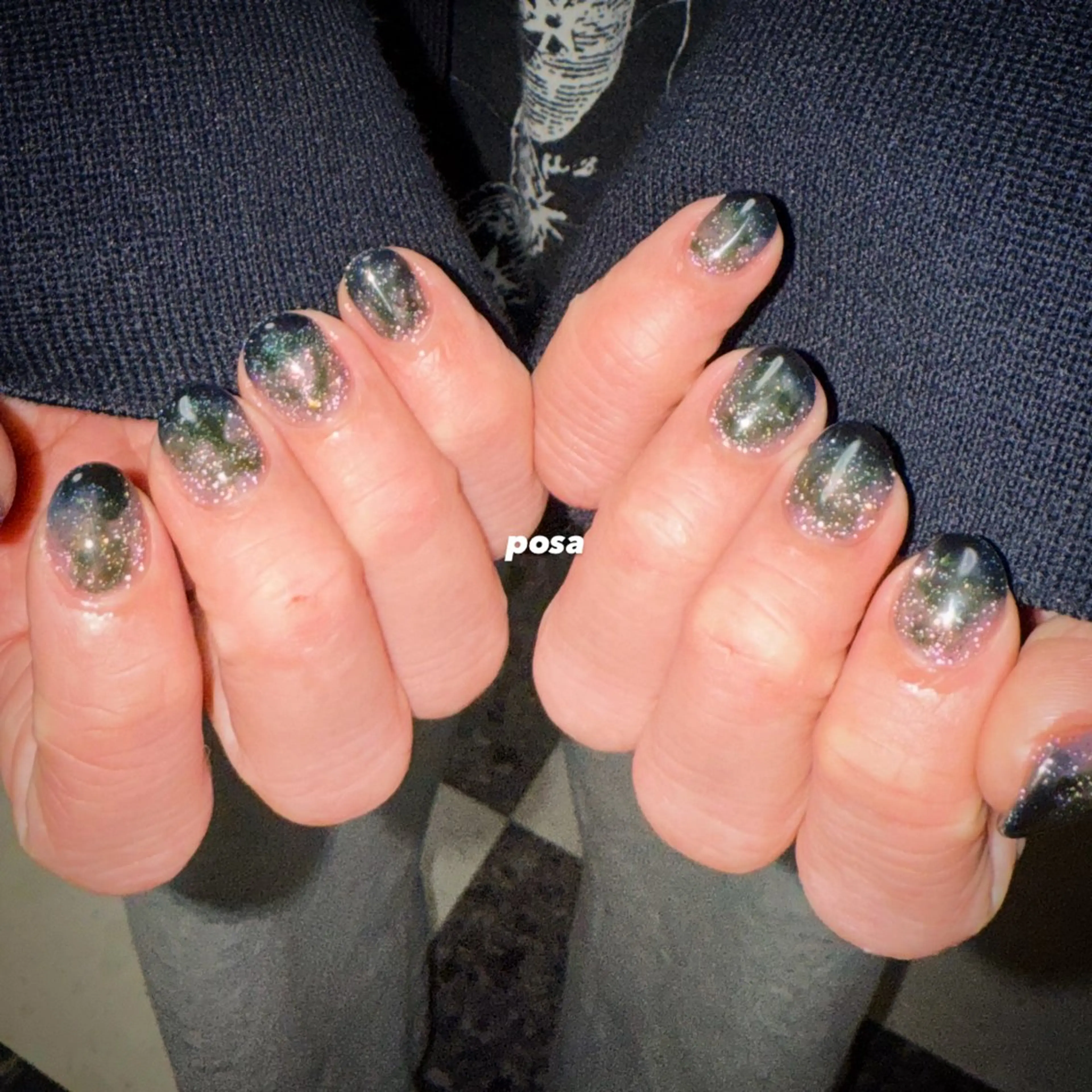 ネイル キラキラネイル ニュアンスネイル シンプルネイル ハンドネイル posa nail モエミのネイルデザイン