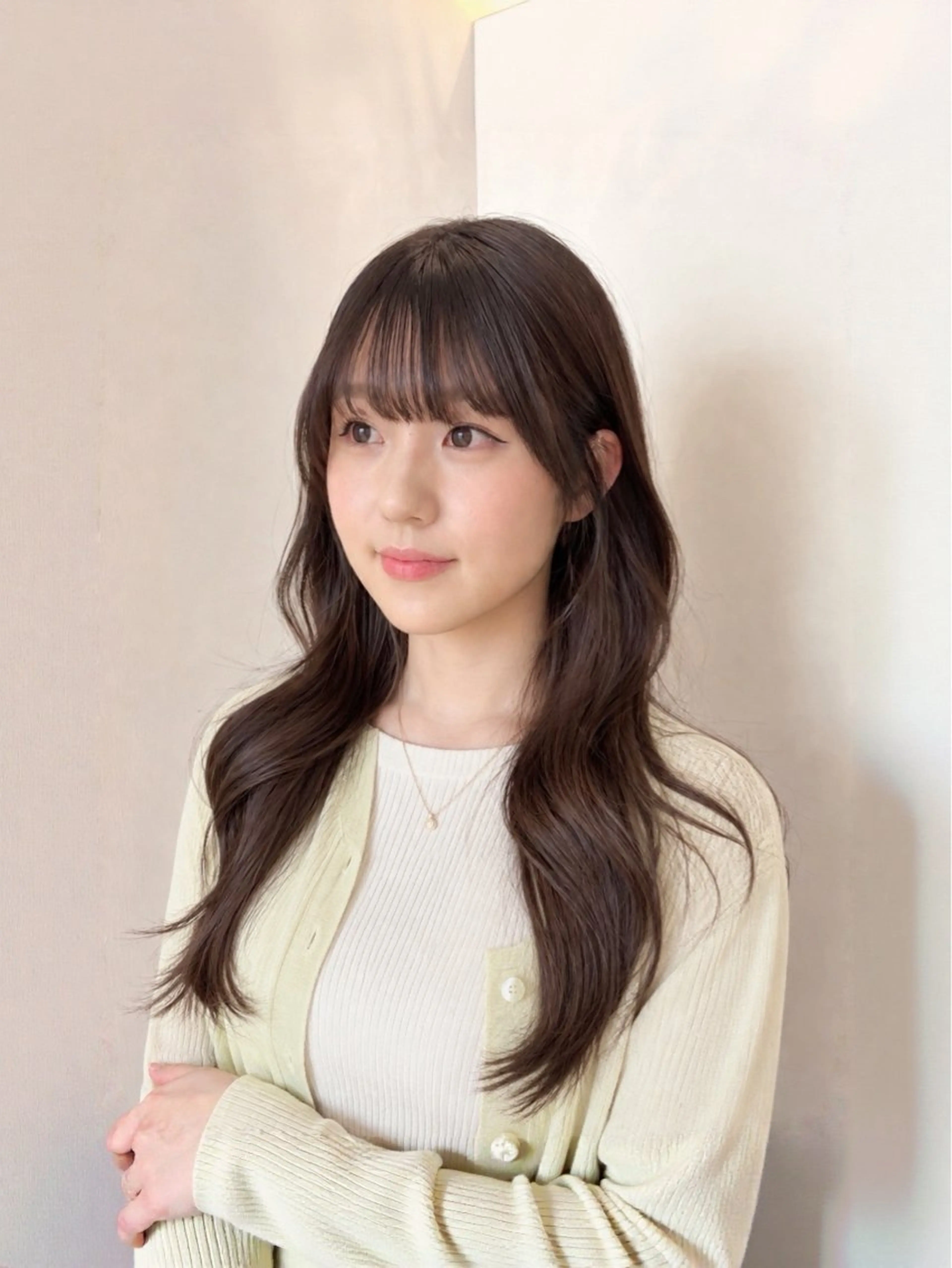 ロング カラー パーマ 小顔カット 酸性ストレート ストレートパーマ カット 縮毛矯正 トリートメント 森山 陽菜のヘアスタイル