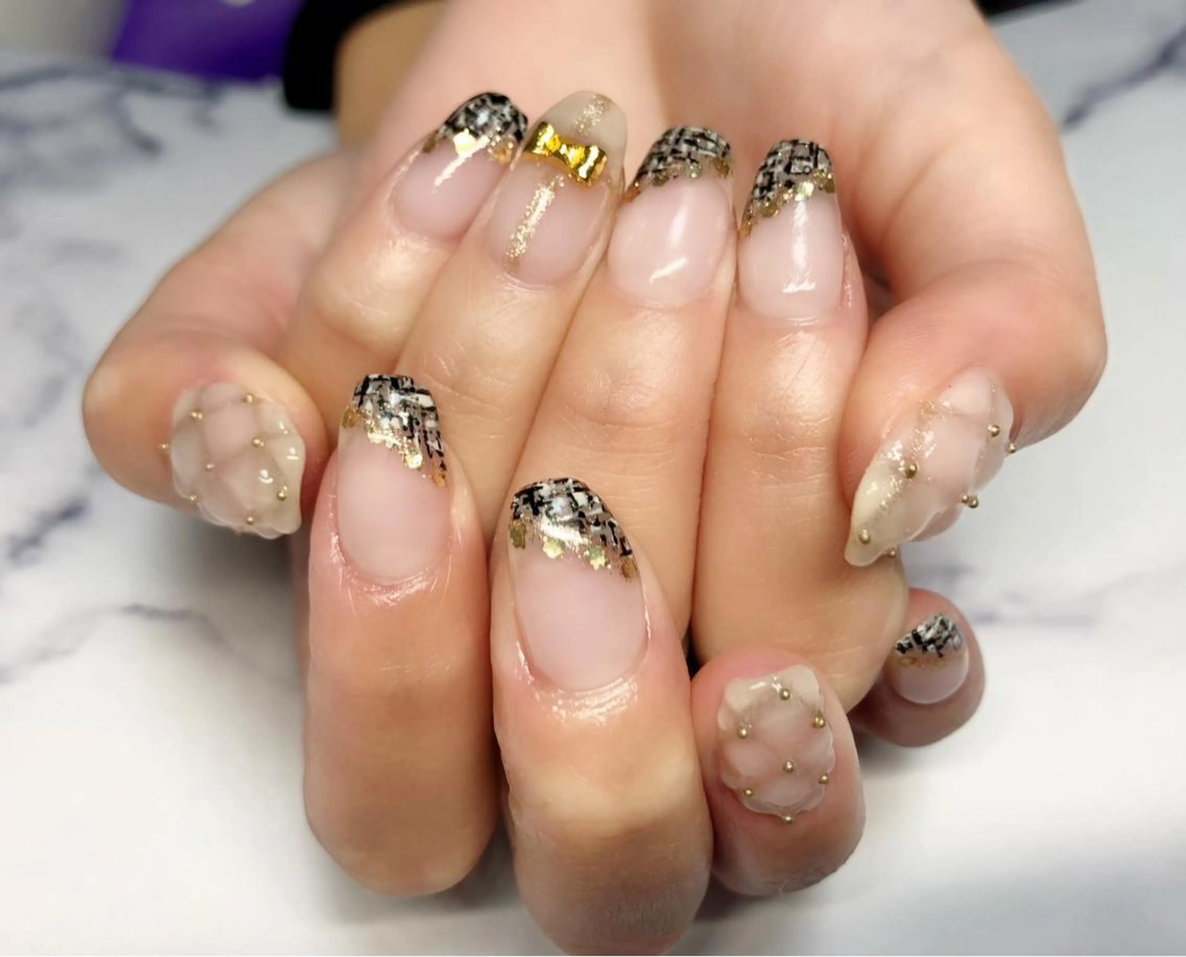 ネイル ツイードネイル フットネイル shonan_ kairiのネイルデザイン