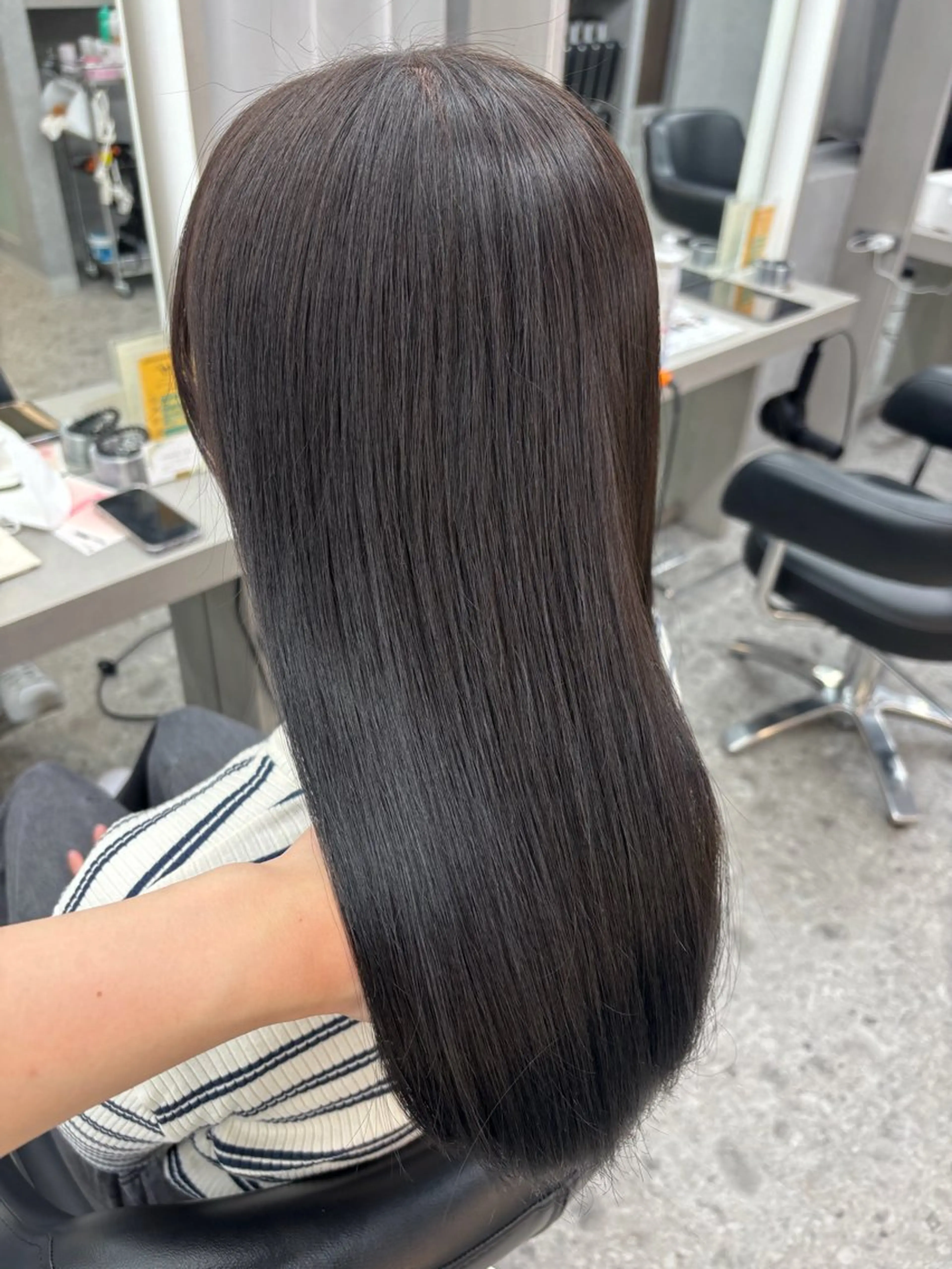 ロング 韓国風ヘア ヘアカラー トリートメント 藤野 結衣のヘアスタイル