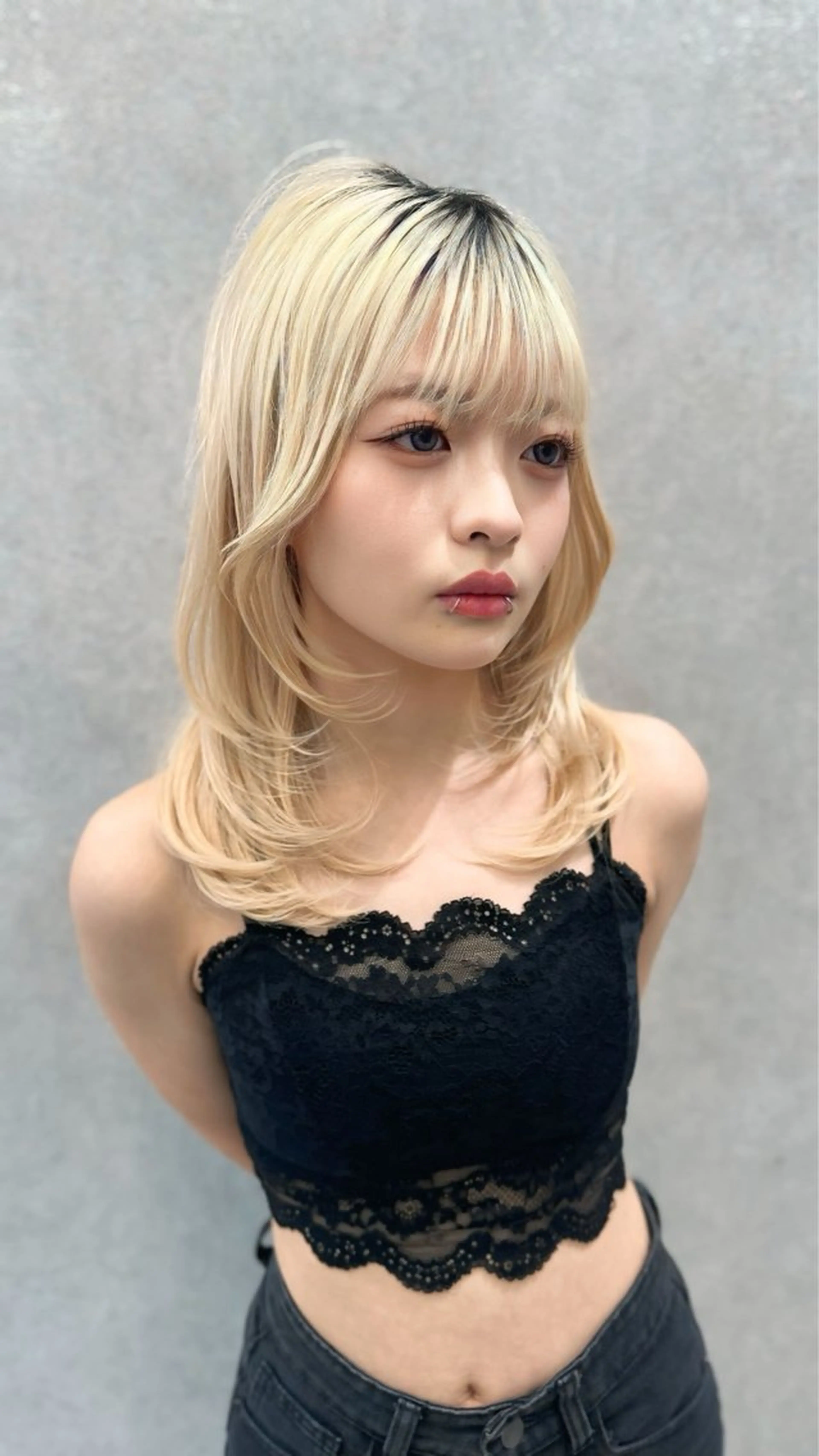 ミディアム カラー レイヤーダブルカラー KYONのヘアスタイル
