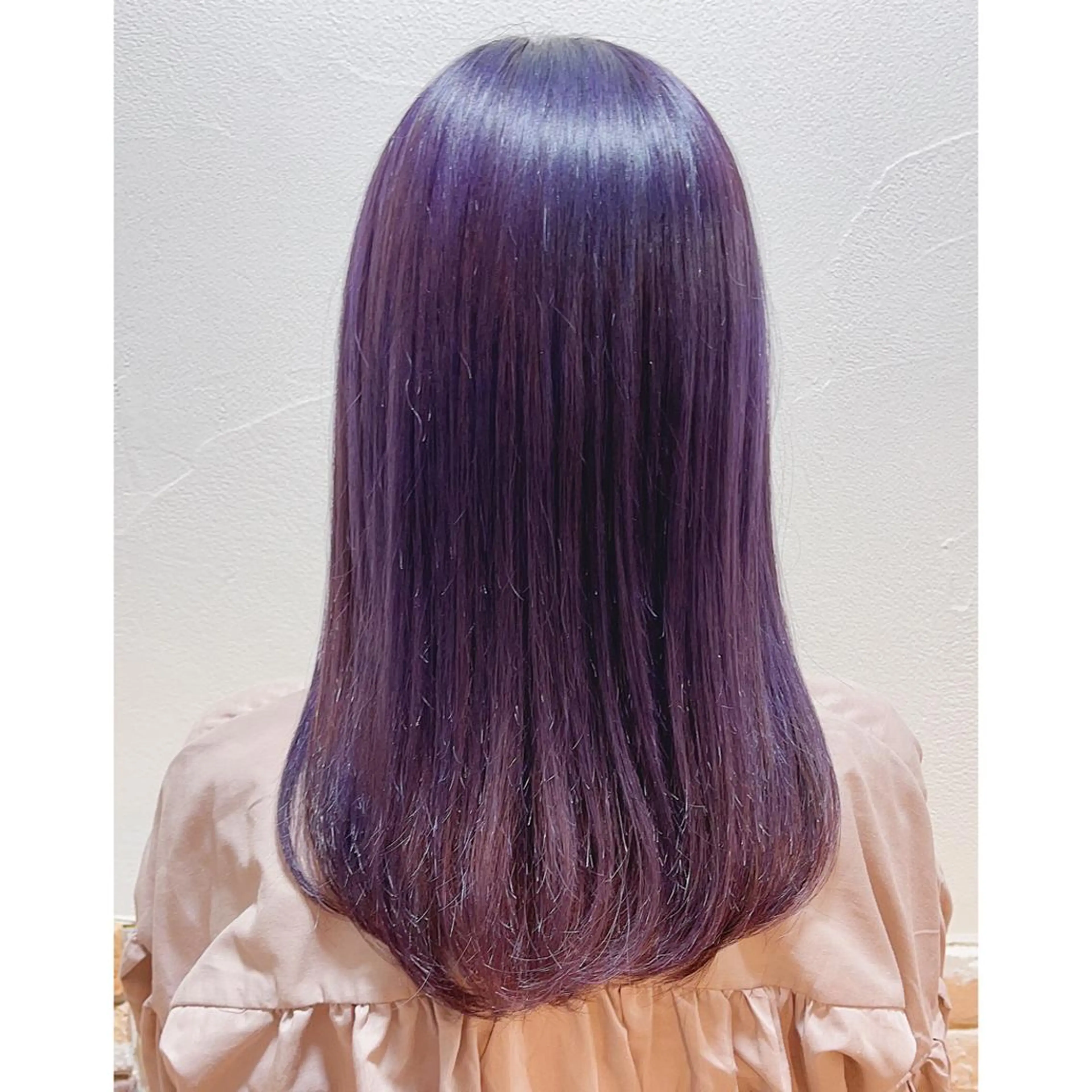 セミロング カラー ピンクカラー ピンクパープル パープルカラー 🦋エクステ/透明感 カラー🦋宮川莉央のヘアスタイル