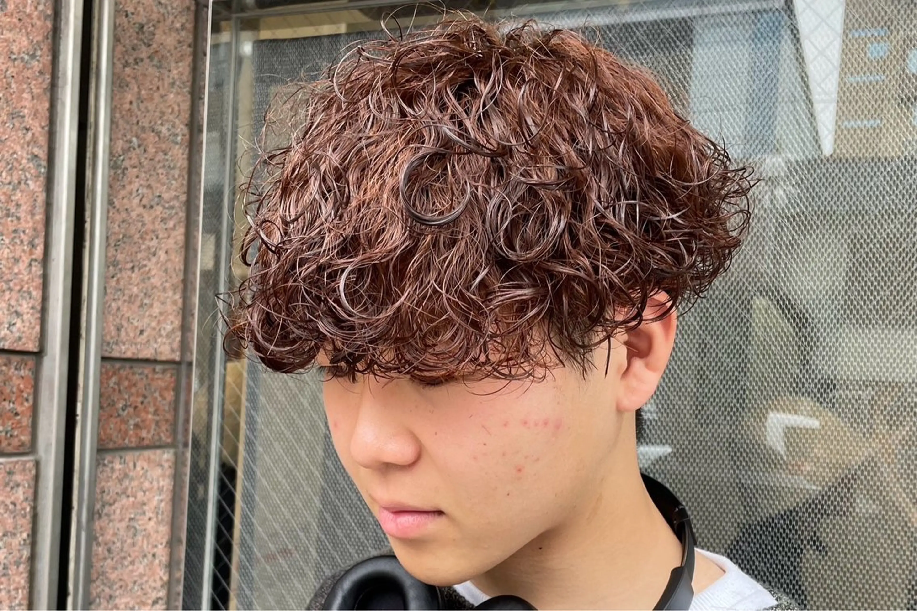 カラー パーマ メンズ フェザーパーマメンズ ツイスパ京都駅前のヘアスタイル