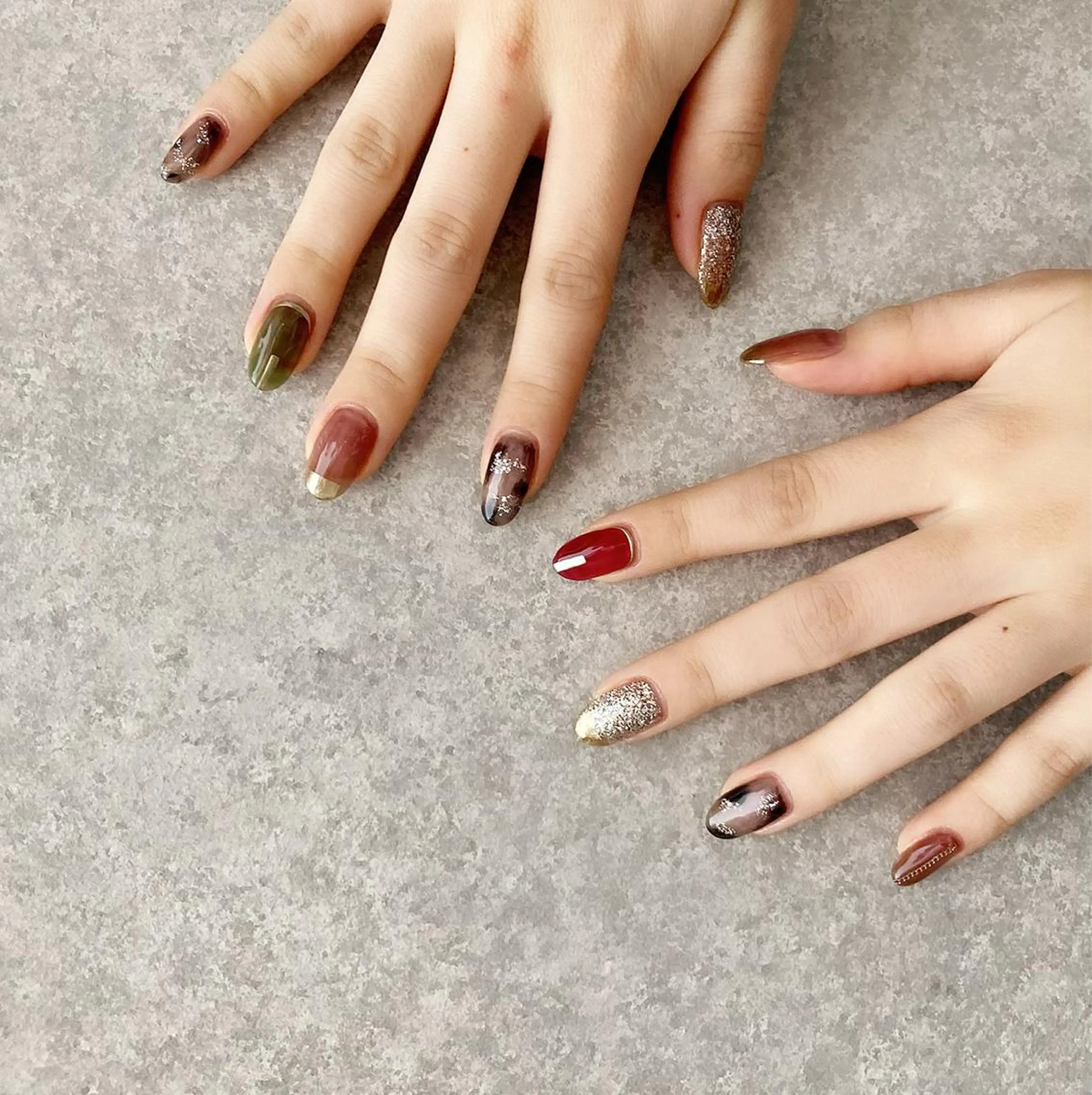 ネイル アートネイル 長さ出し ジェルネイル マットネイル ミラーネイル ハンドネイル nail salon Soeurのネイルデザイン