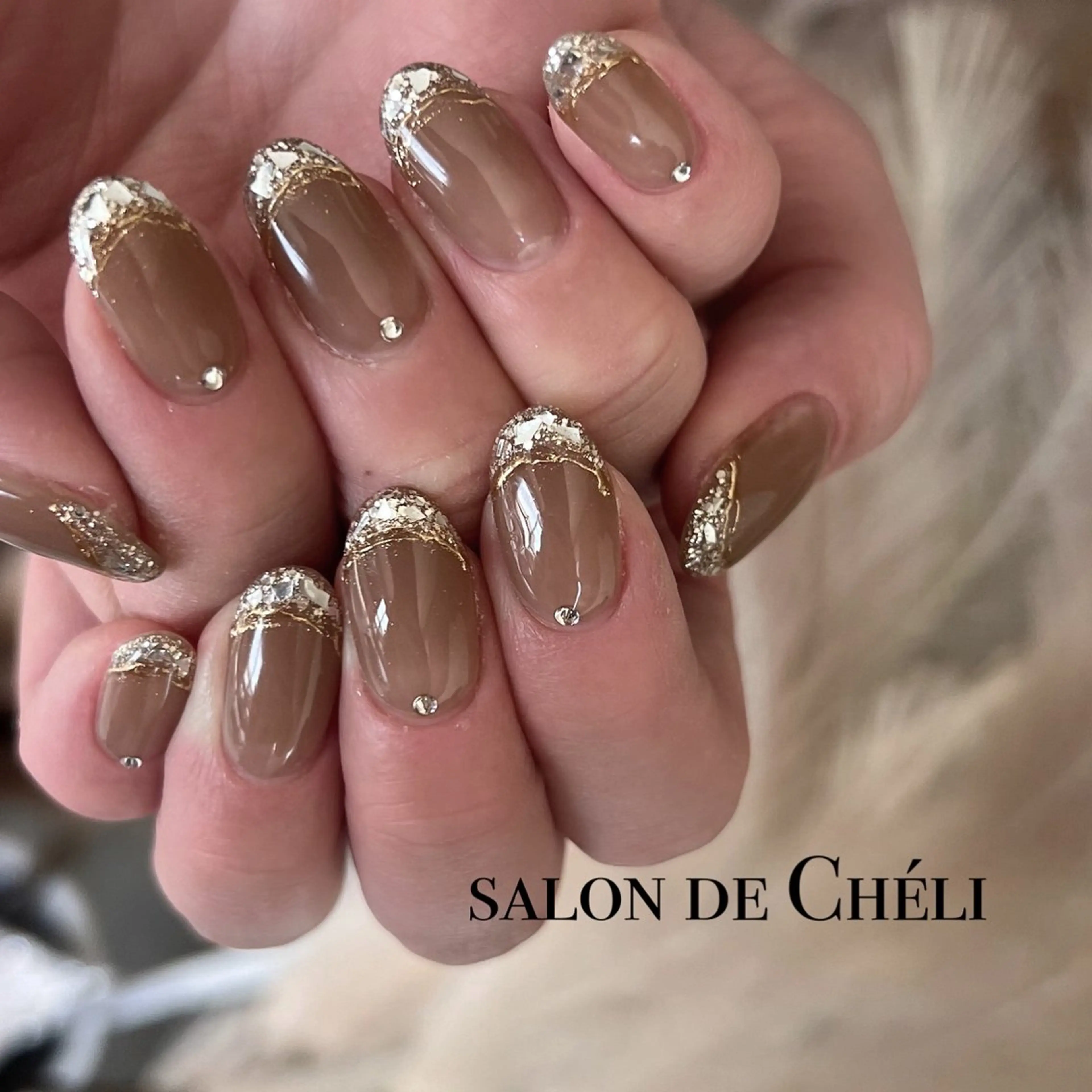 ネイル フレンチネイル ガラスフレンチ ハンドネイル salon de Cheliのネイルデザイン
