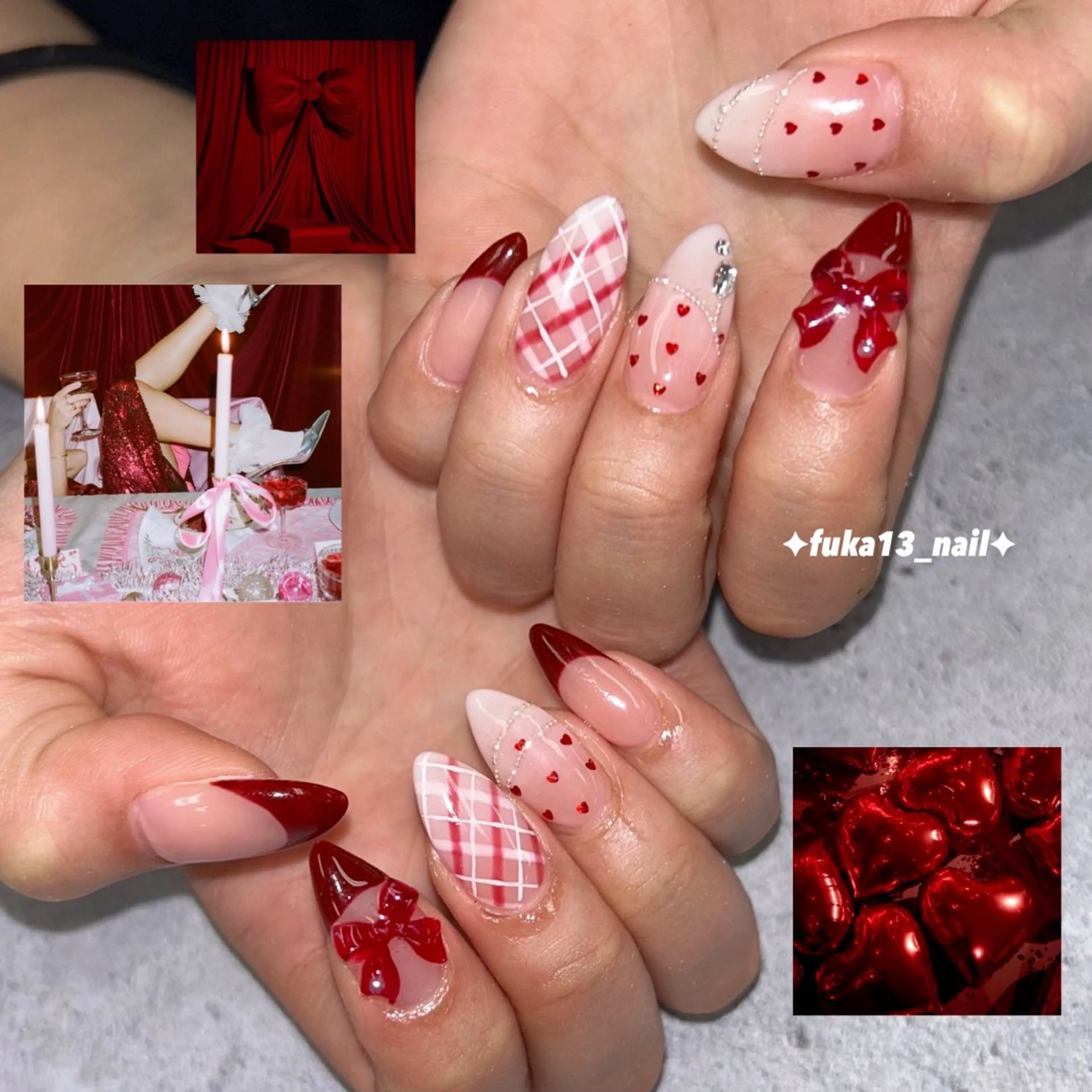 ネイル フレンチネイル 韓国ネイル バレンタイン 冬ネイル クリスマス ハンドネイル Nail♡Fuka. /5月予約受付中のネイルデザイン