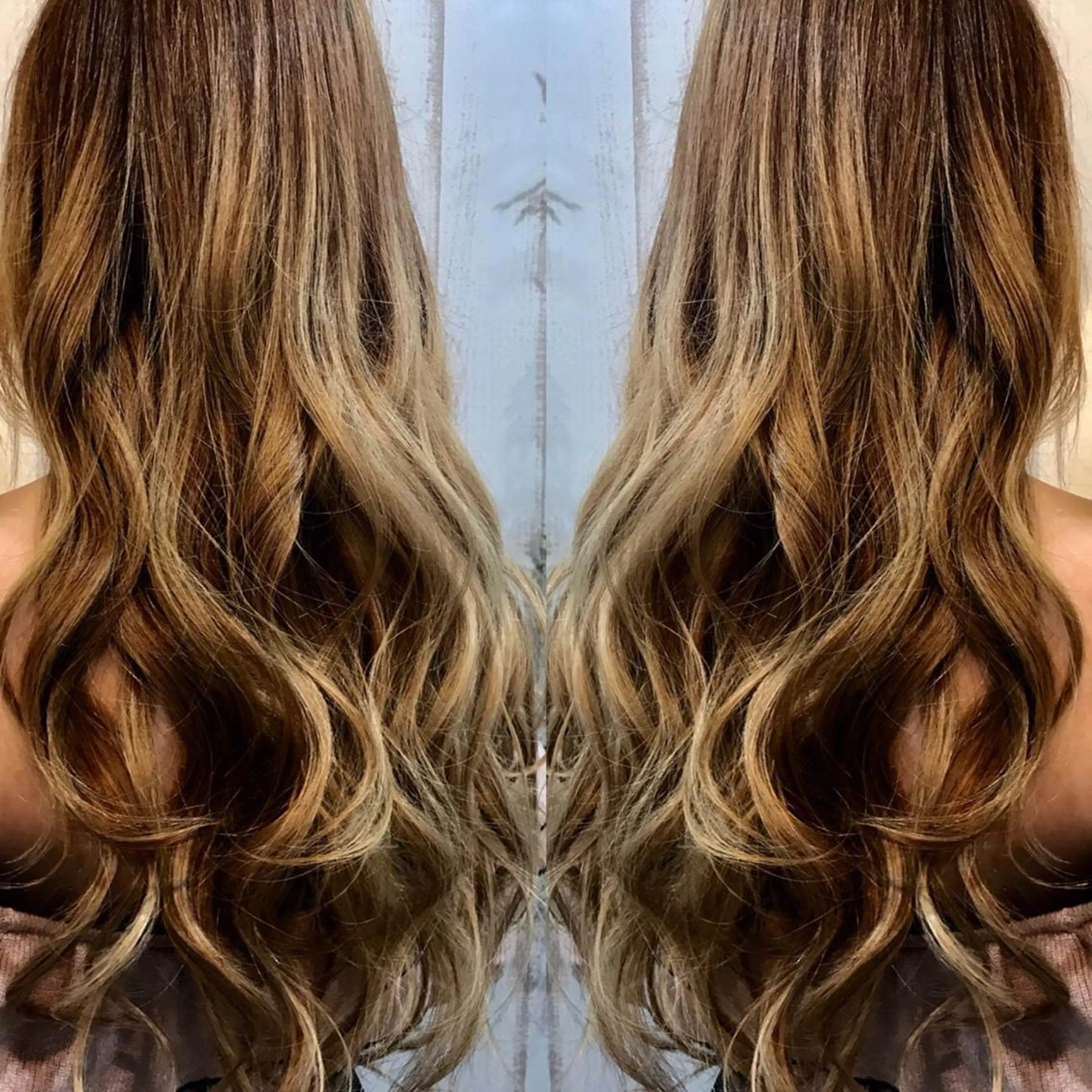 セミロング カラー パーマ ヘアアレンジ チビ編み込みエクステ シールEXどぅ〜すのヘアスタイル
