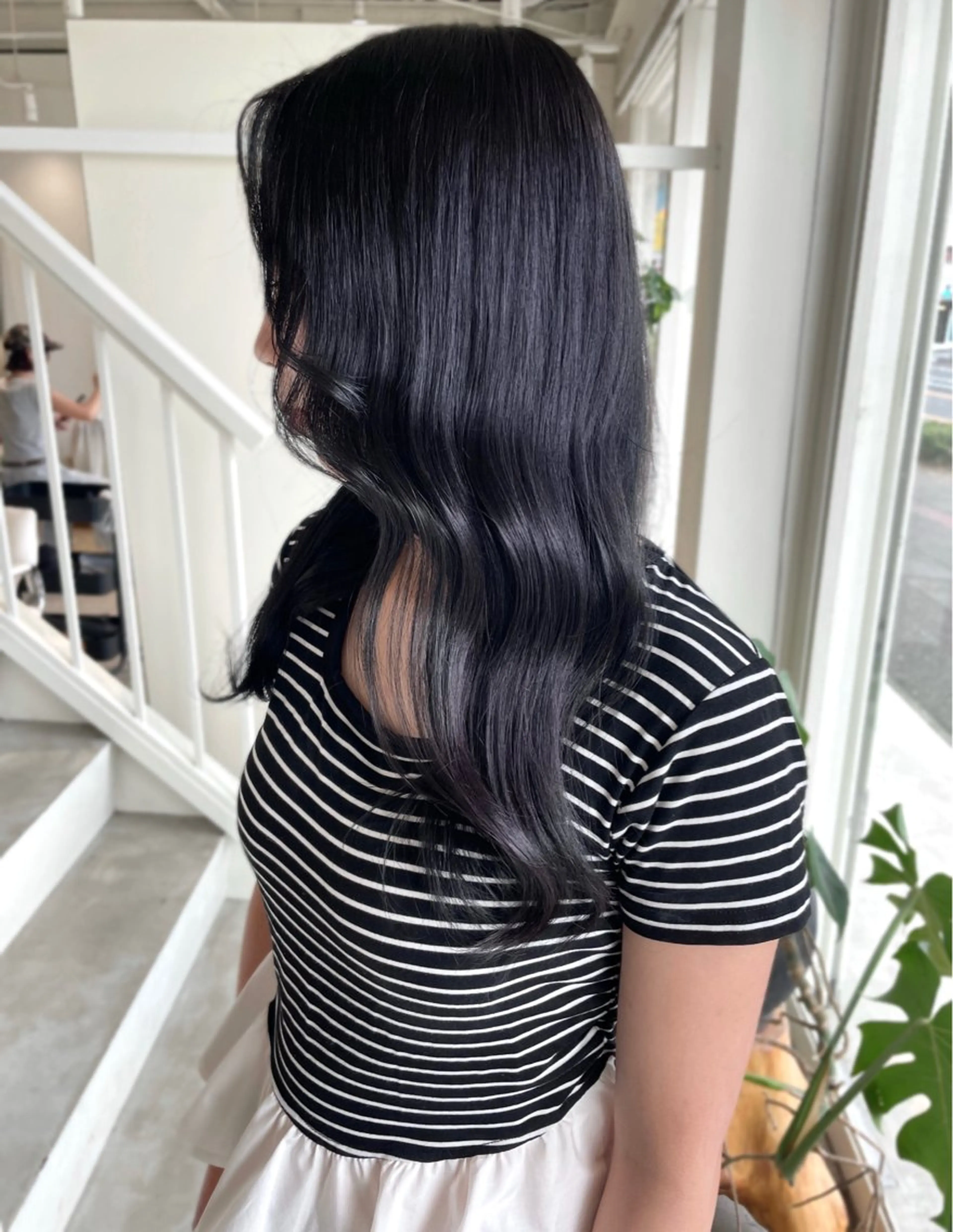 ロング カラー ヘアカラー 林 千聖のヘアスタイル