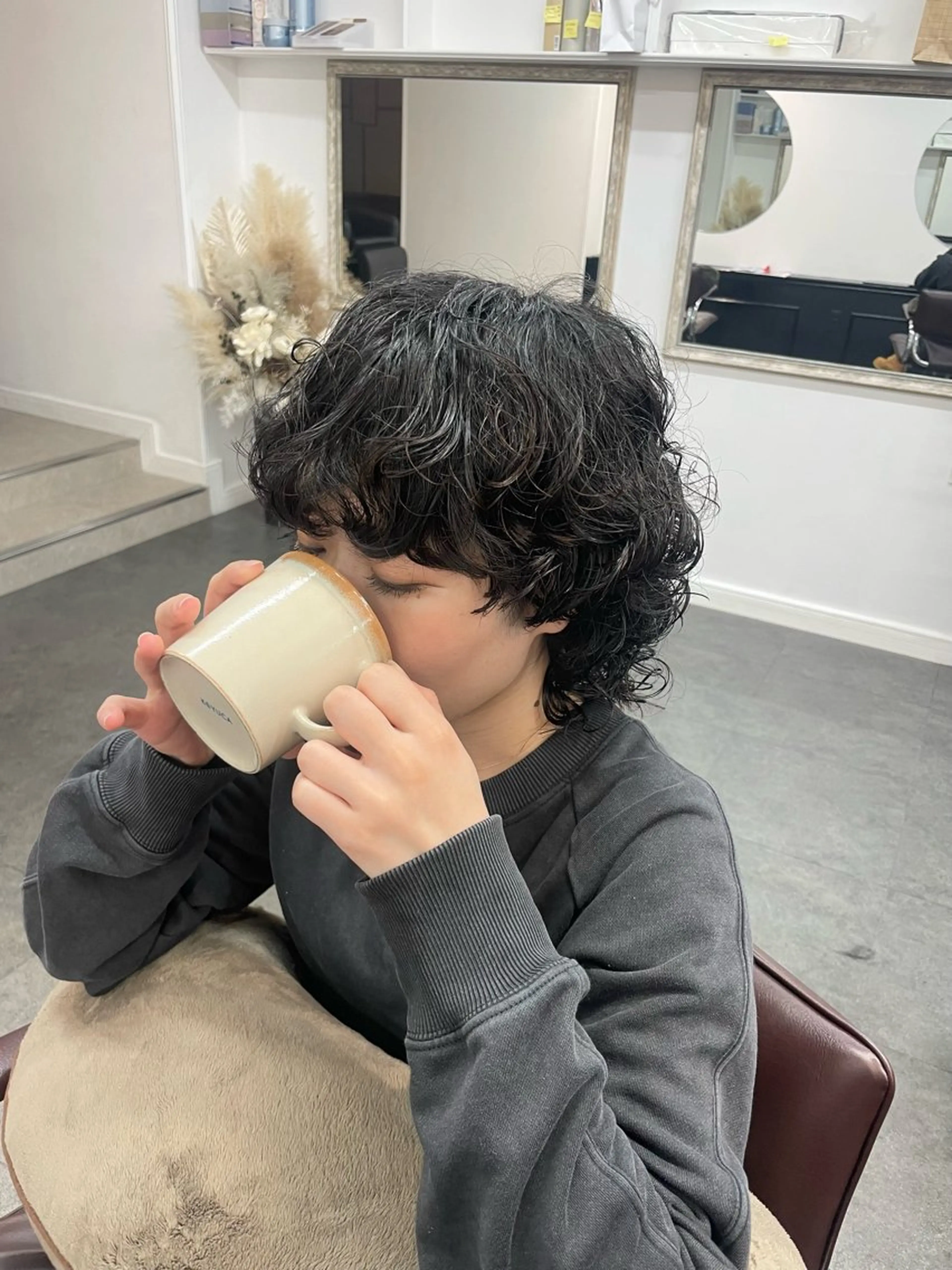 ショート パーマ カット パーマ 野町好花 レイヤー/髪質改善のヘアスタイル