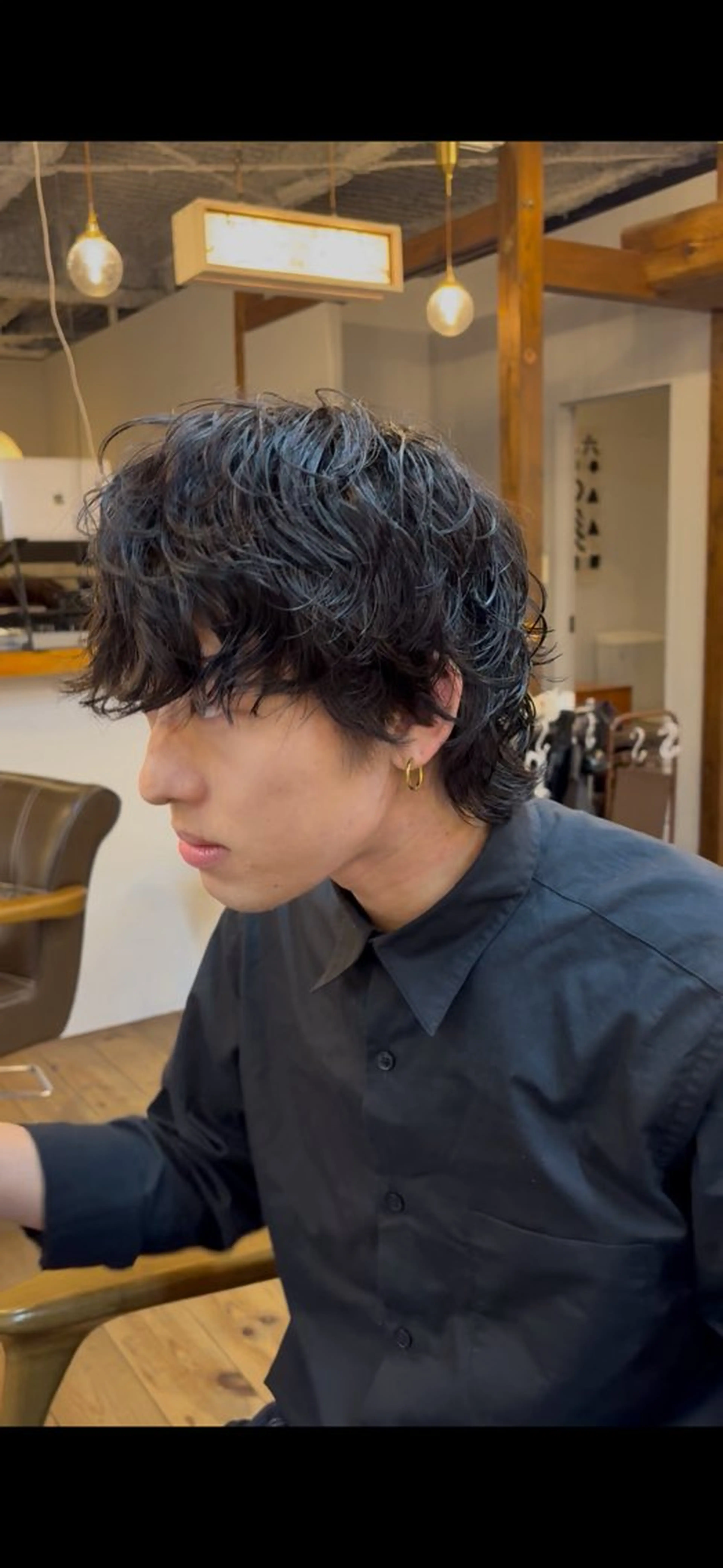 ミディアム パーマ メンズ ミディアムパーマ メンズパーマ カット パーマ 名古屋/メンズカット パーマ/シュンペイのヘアスタイル