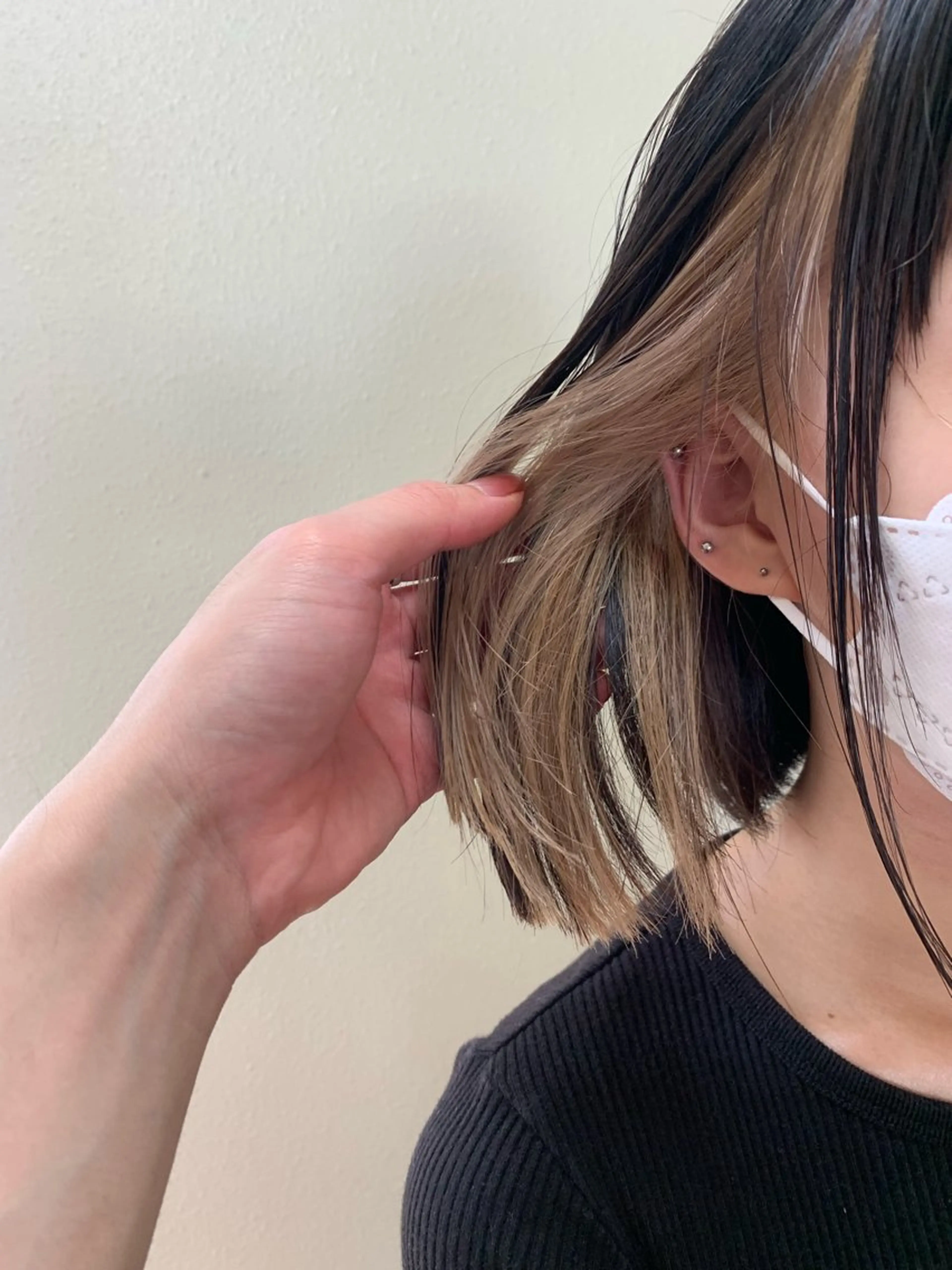 ミディアム カラー カット ヘアカラー トリートメント レイヤーカット/ 縮毛矯正/白石のヘアスタイル