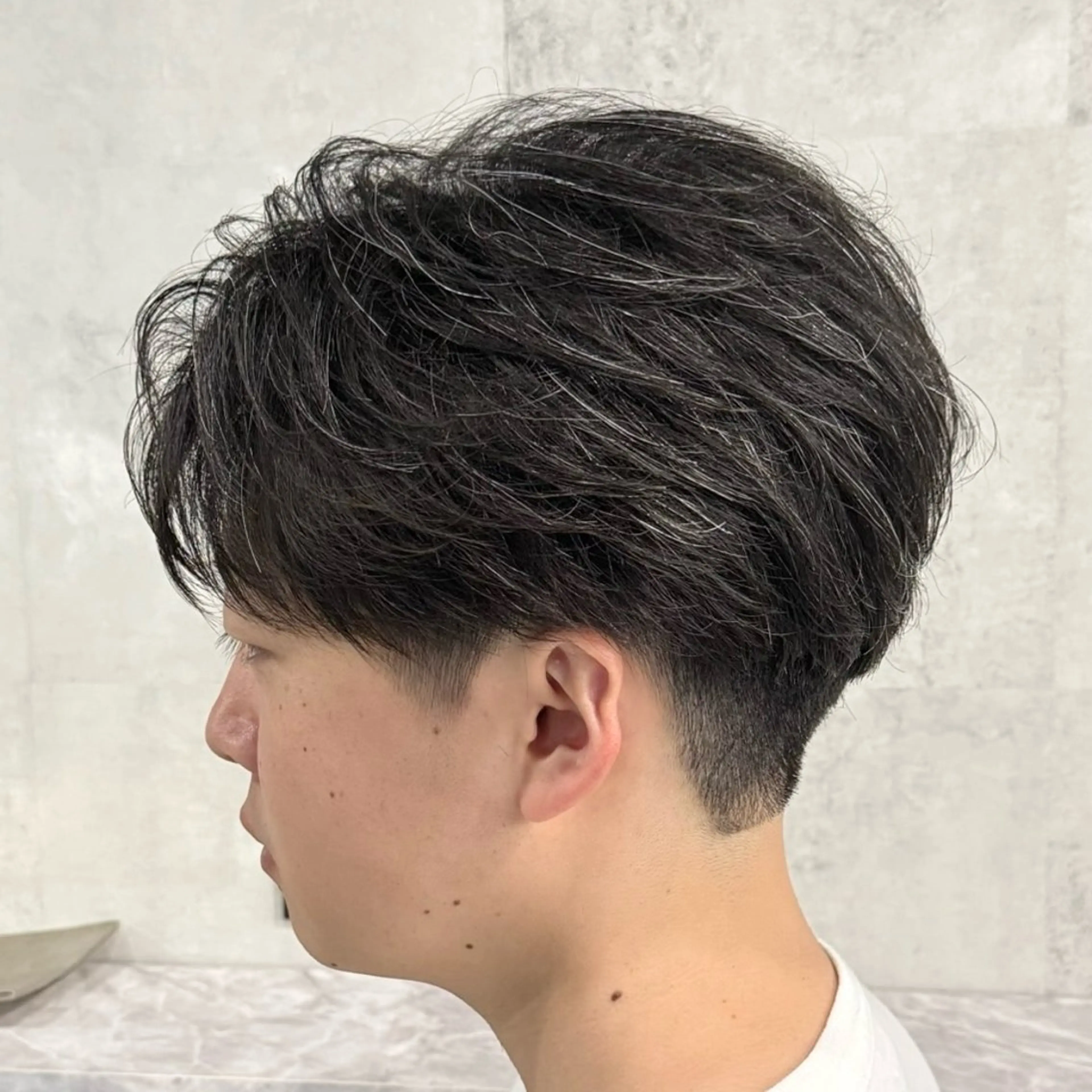 パーマ メンズ 曲がる縮毛矯正/メン ズカット髪質改善のヘアスタイル