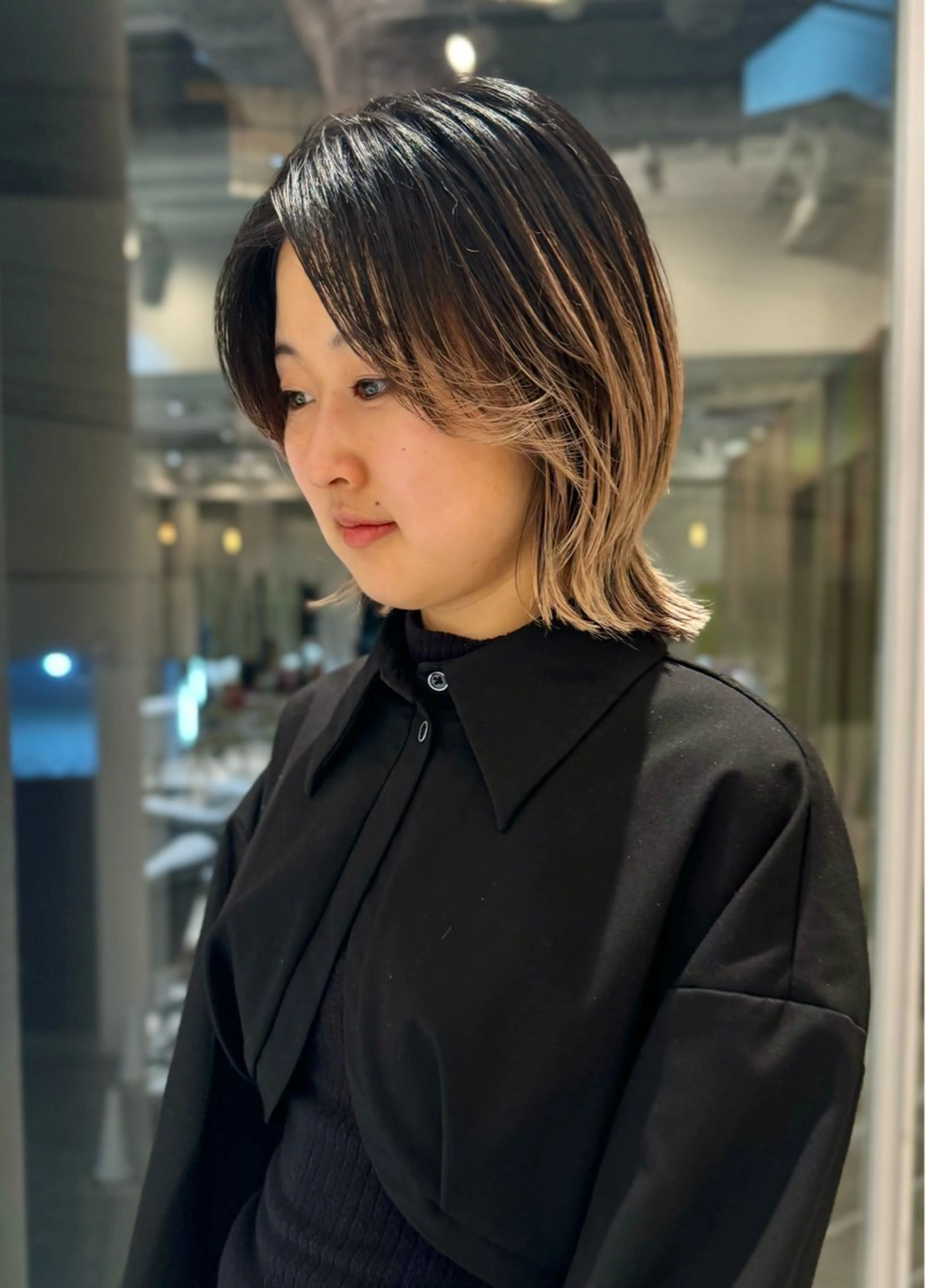 ミディアム ヘアカラー 似合わせボブ/ 大人ボブ🩵しおのヘアスタイル