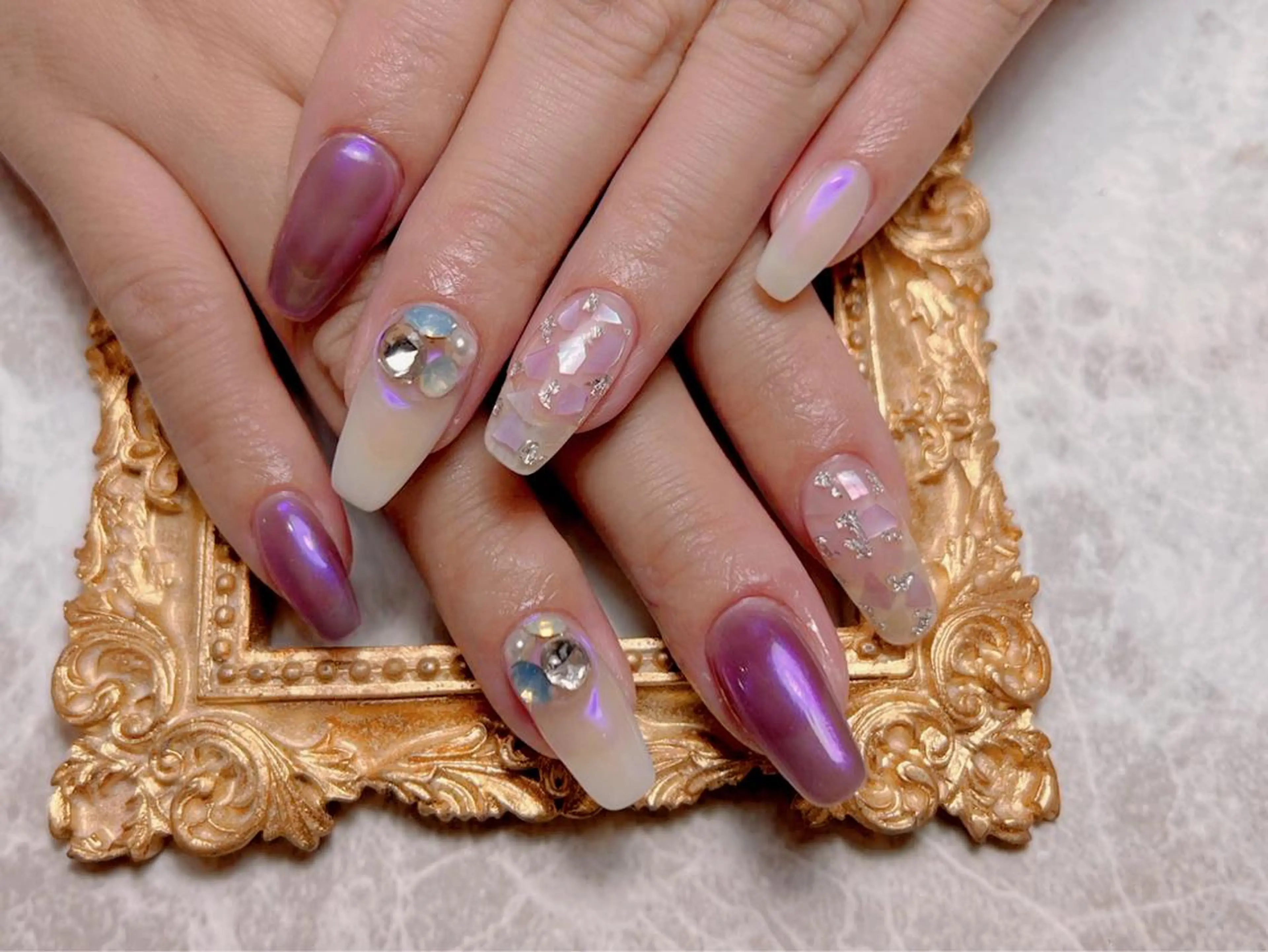 ネイル ハンドネイル マジック ミラーのネイルデザイン