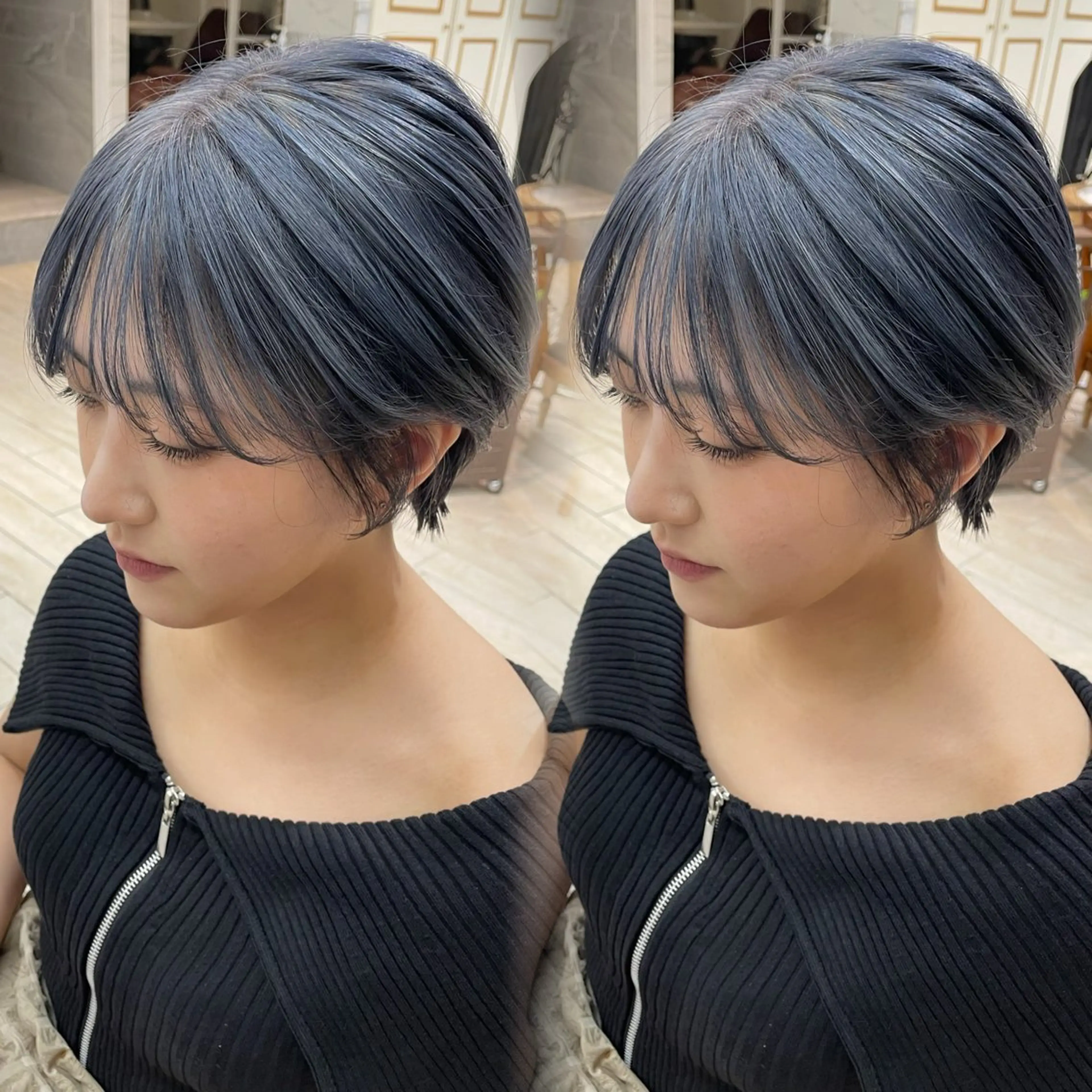 ショート カラー ブルーカラー ヘアカラー トリートメント 髪質改善矯正/カラー /吉祥寺 mariのヘアスタイル