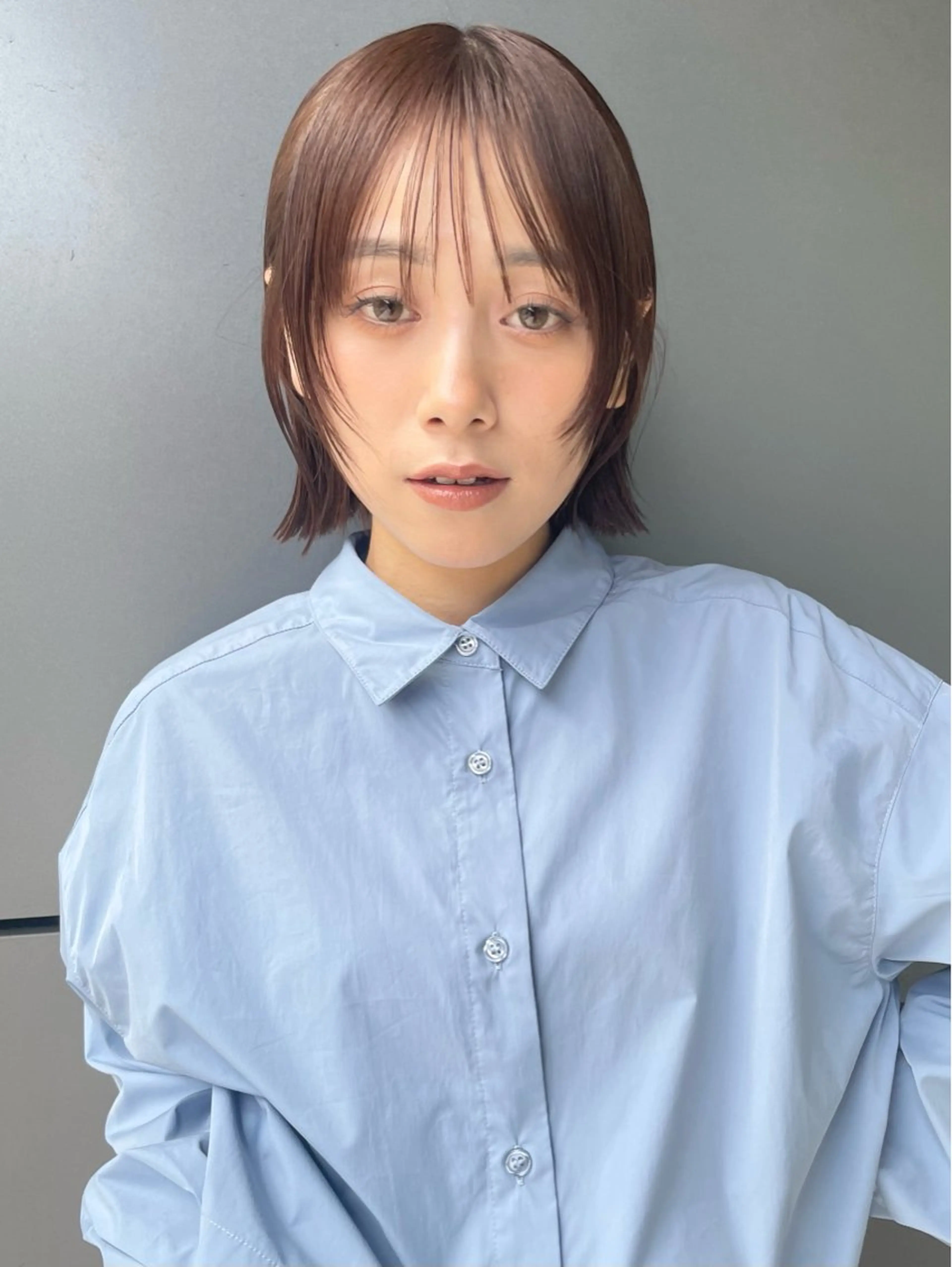 ミディアム ボブ/デザインカラー /表参道/新井美有紀のヘアスタイル