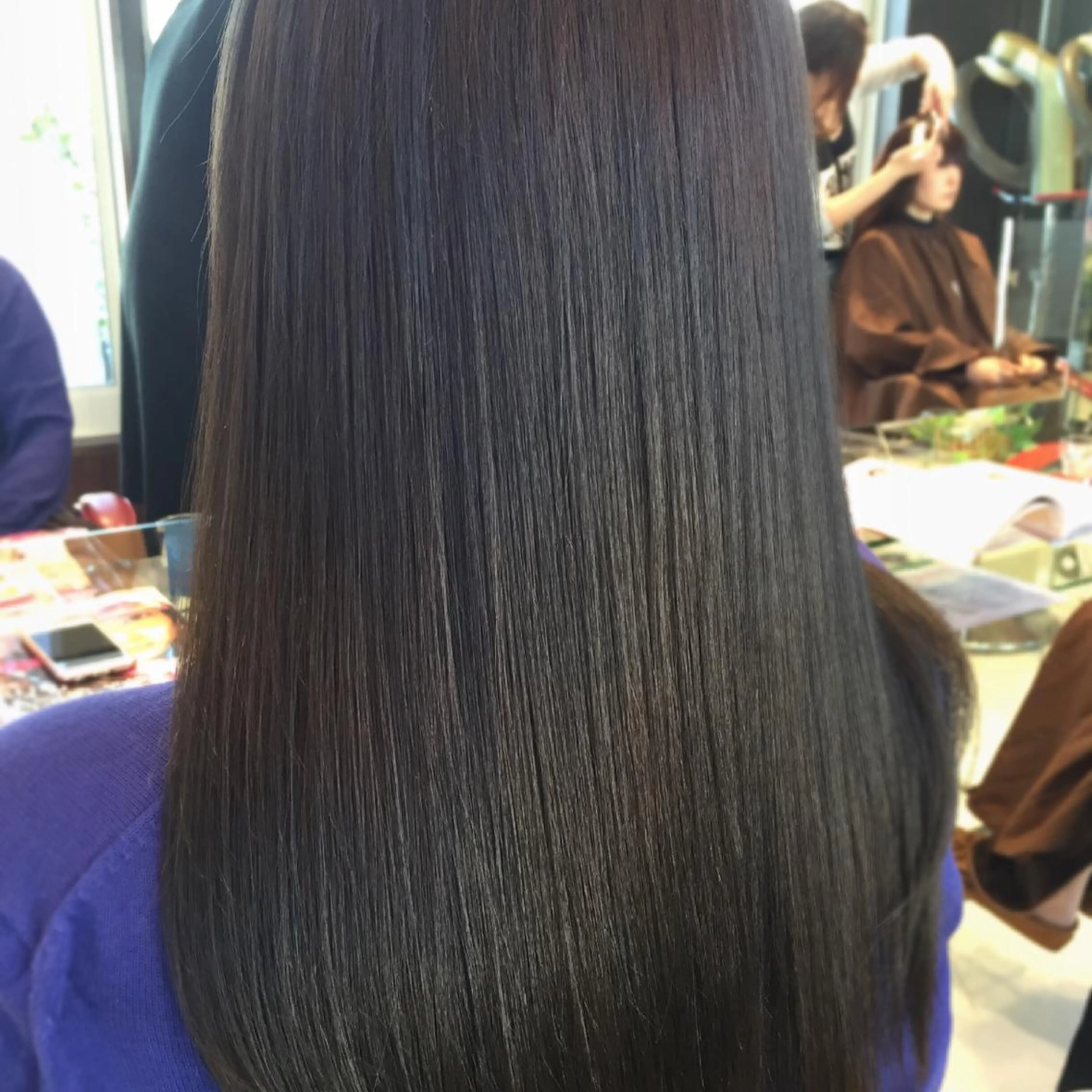 セミロング カラー ヘアアレンジ イルミナカラー オレンジ 下條 真のヘアスタイル