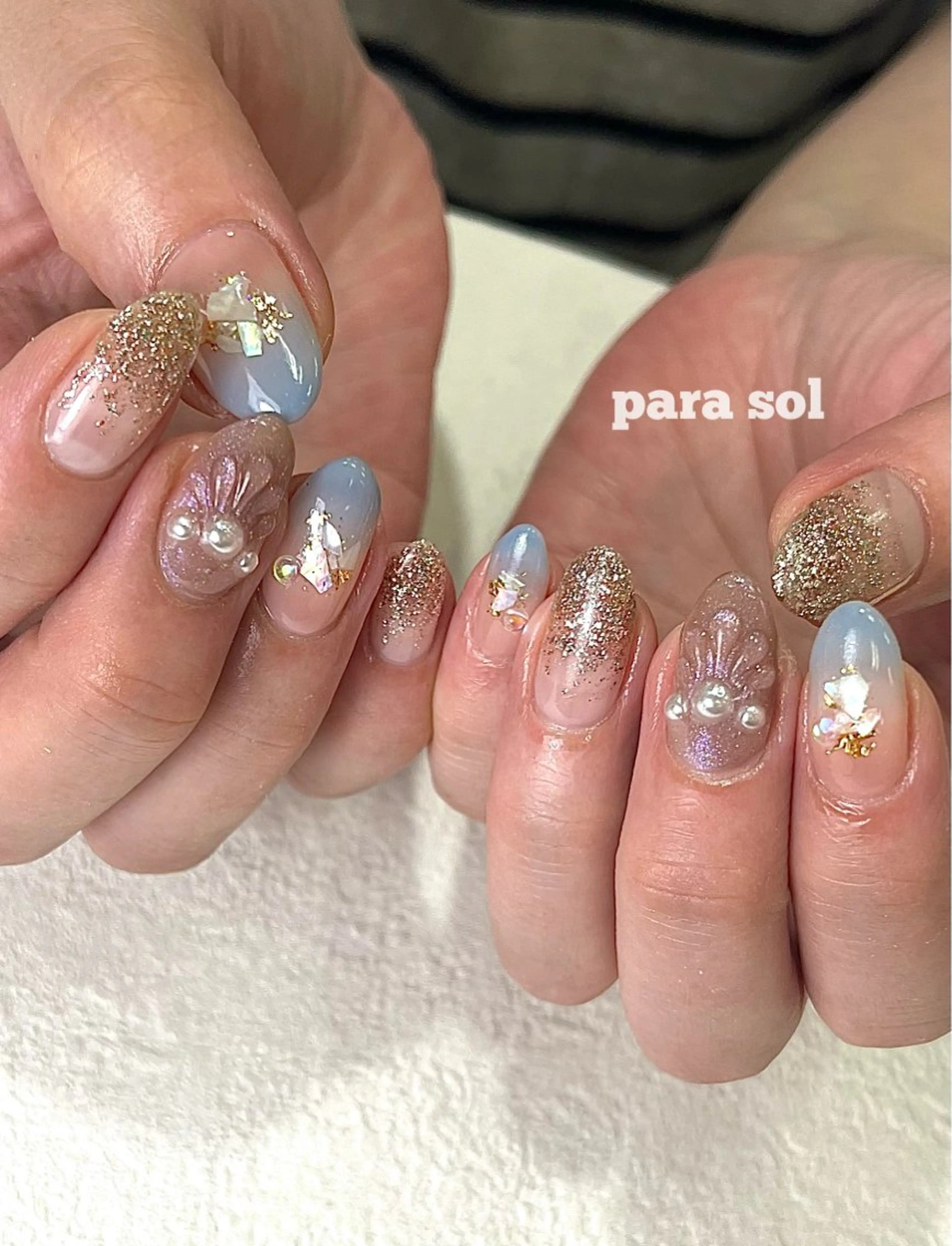 ネイル ジェルネイル グラデーション キラキラネイル ラメ(グリッター) パラジェル ハンドネイル para ☀︎ sol by BECK所属・Para Sol nail　Maoのネイルデザイン