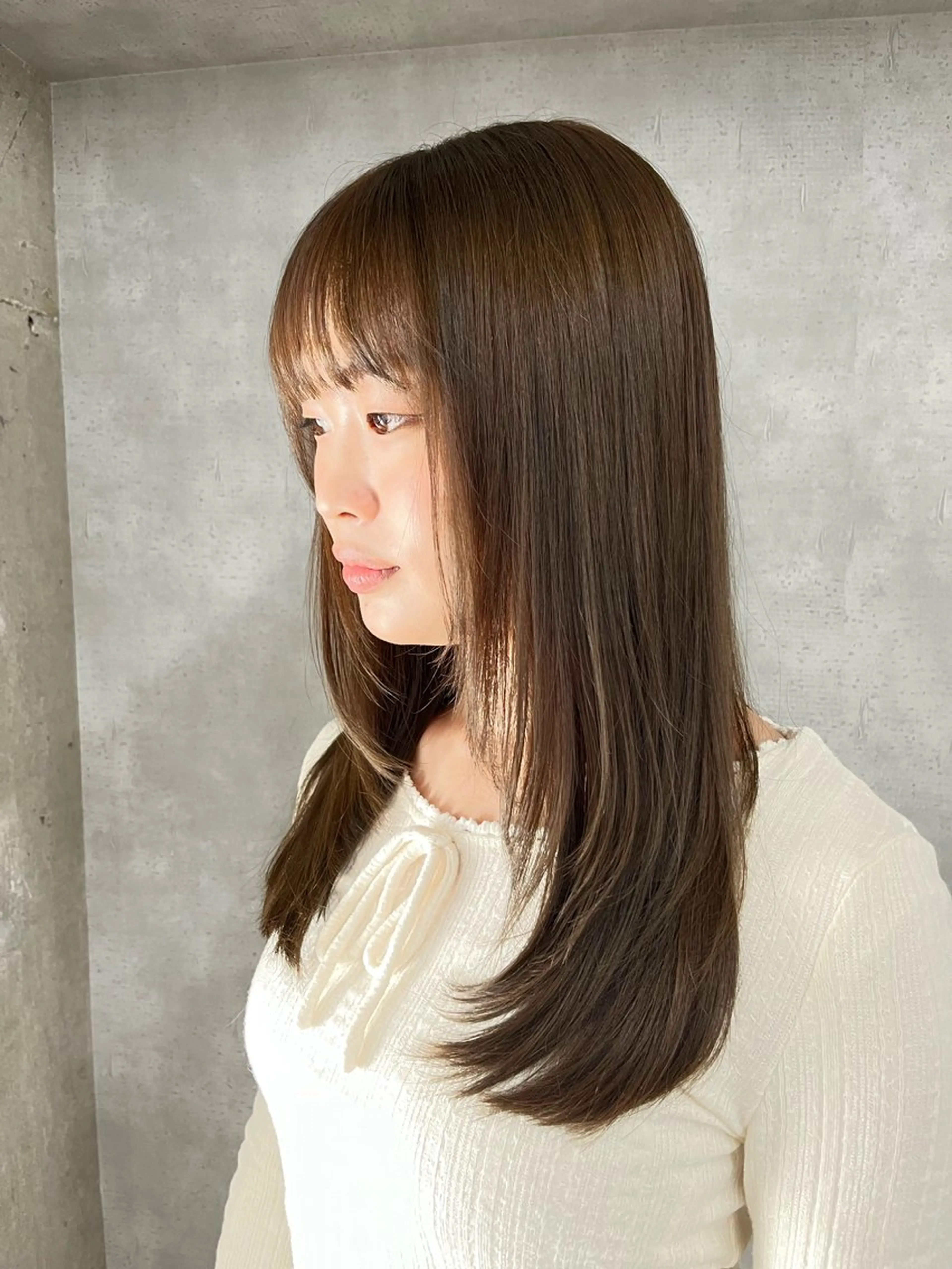 ロング カラー ベージュカラー ブラウンカラー 透明感カラー オリーブベージュ オレンジ anon Loemのヘアスタイル