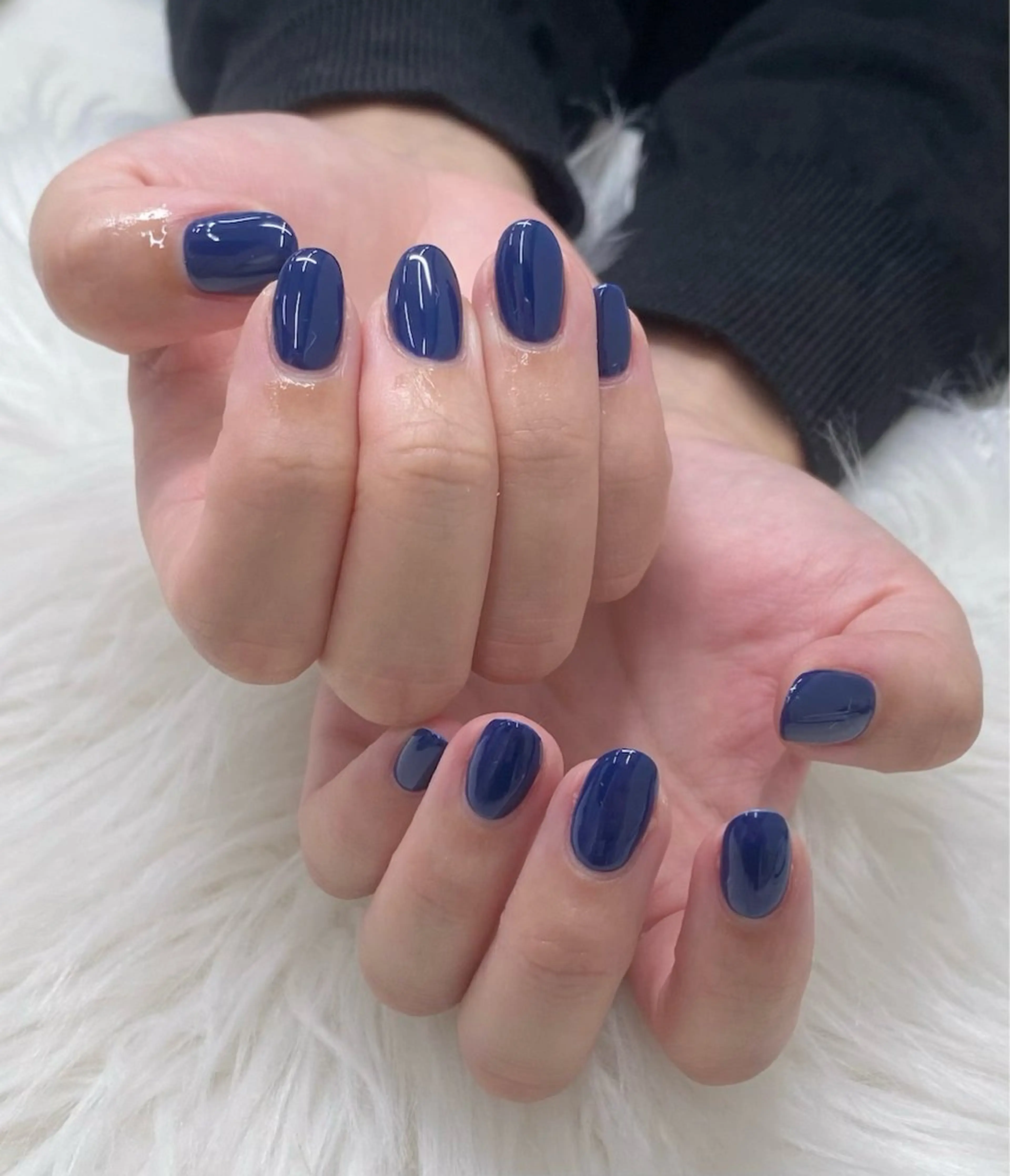 ネイル ネイビー ワンカラーネイル ハンドネイル エリクサーネイル池袋 小川のネイルデザイン
