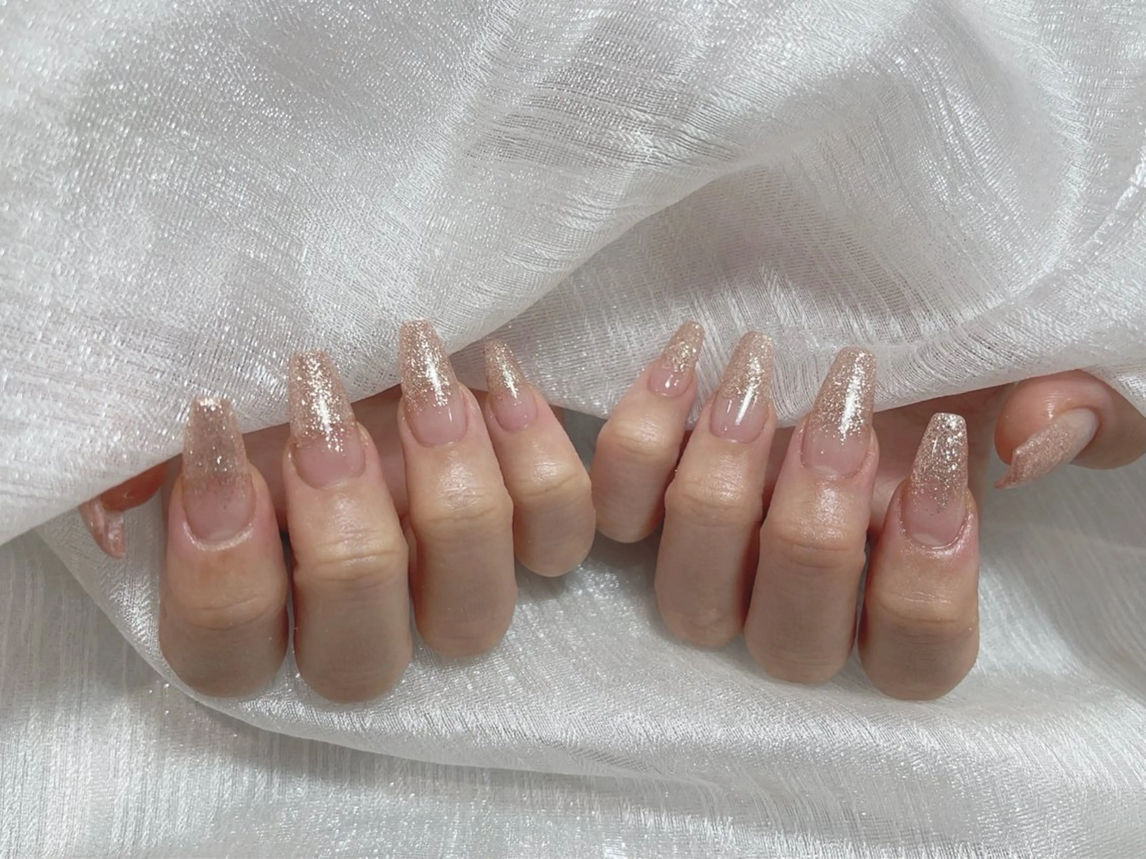 ネイル アートネイル フラッシュネイル フレンチネイル ガラスフレンチ グラデーション M2beauty Renaのネイルデザイン