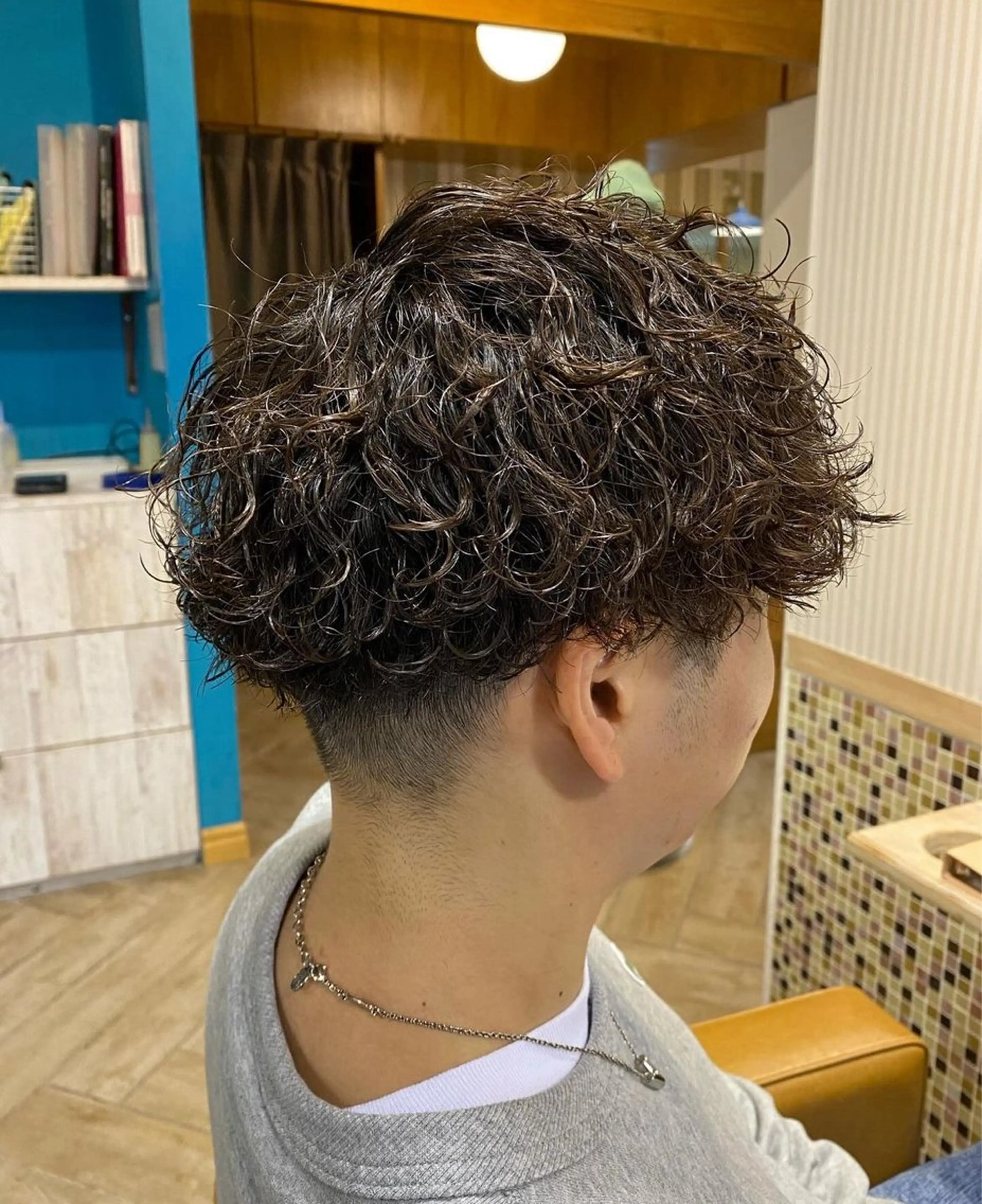 パーマ メンズ 新潟/万代/レイヤー 韓国風/明間未来のヘアスタイル