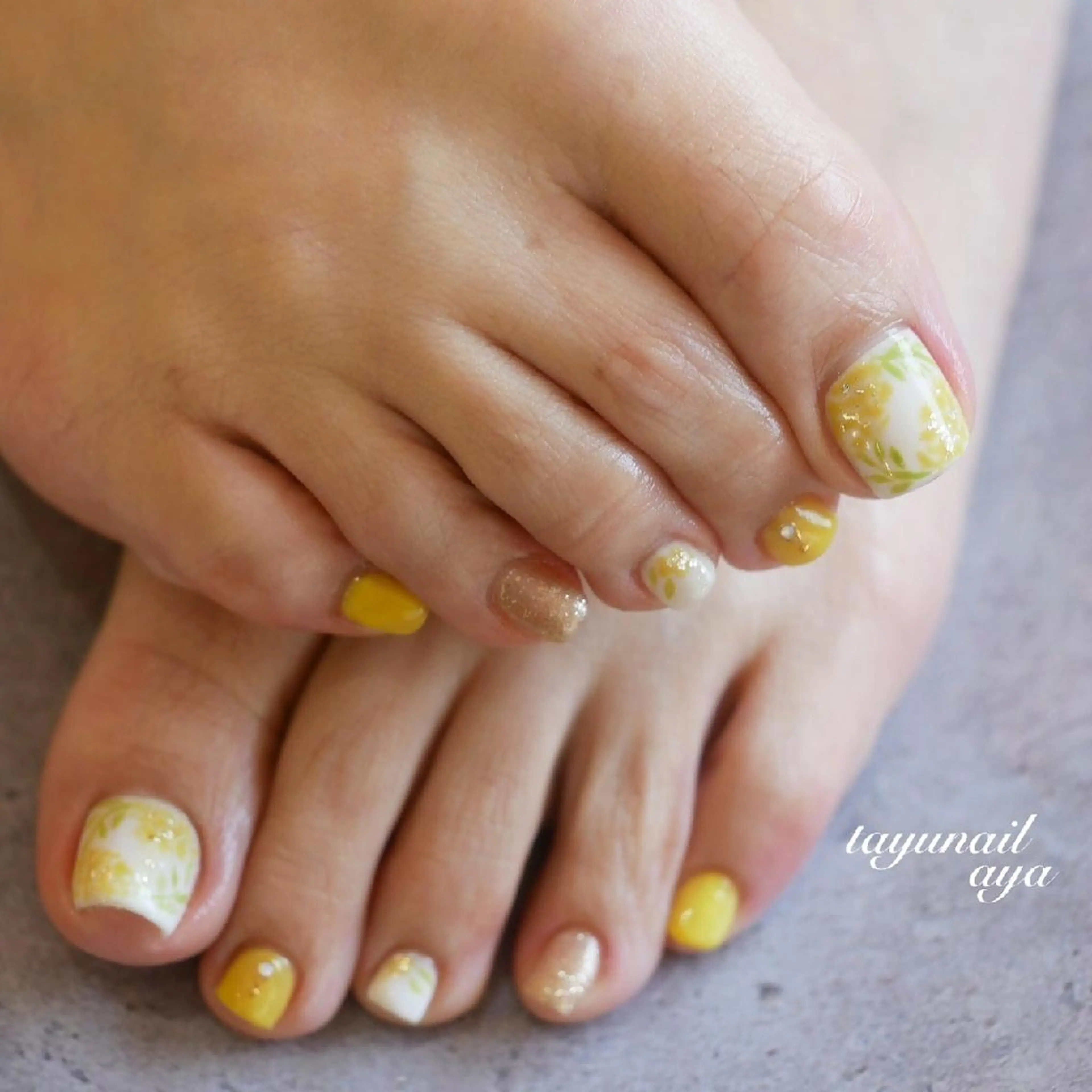 ネイル アートネイル ブルー フットネイル ジェルネイル パラジェル ネイルサロン 【たゆnail】のネイルデザイン