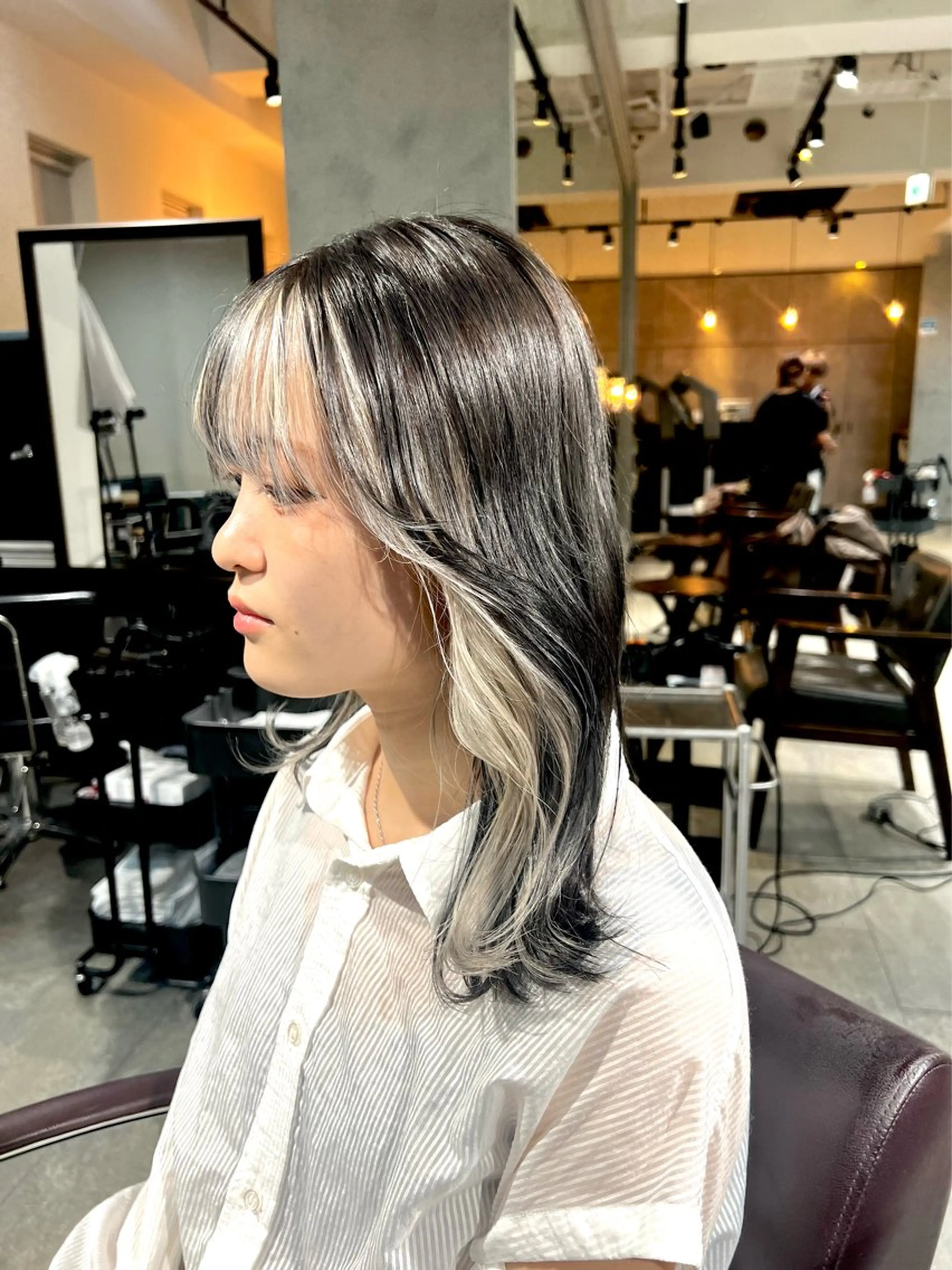セミロング カラー ヘアアレンジ ヘアカラー トリートメント ヘッドスパ ヘアセット 🌈インナーカラー ‘ショウマ’🌈のヘアスタイル