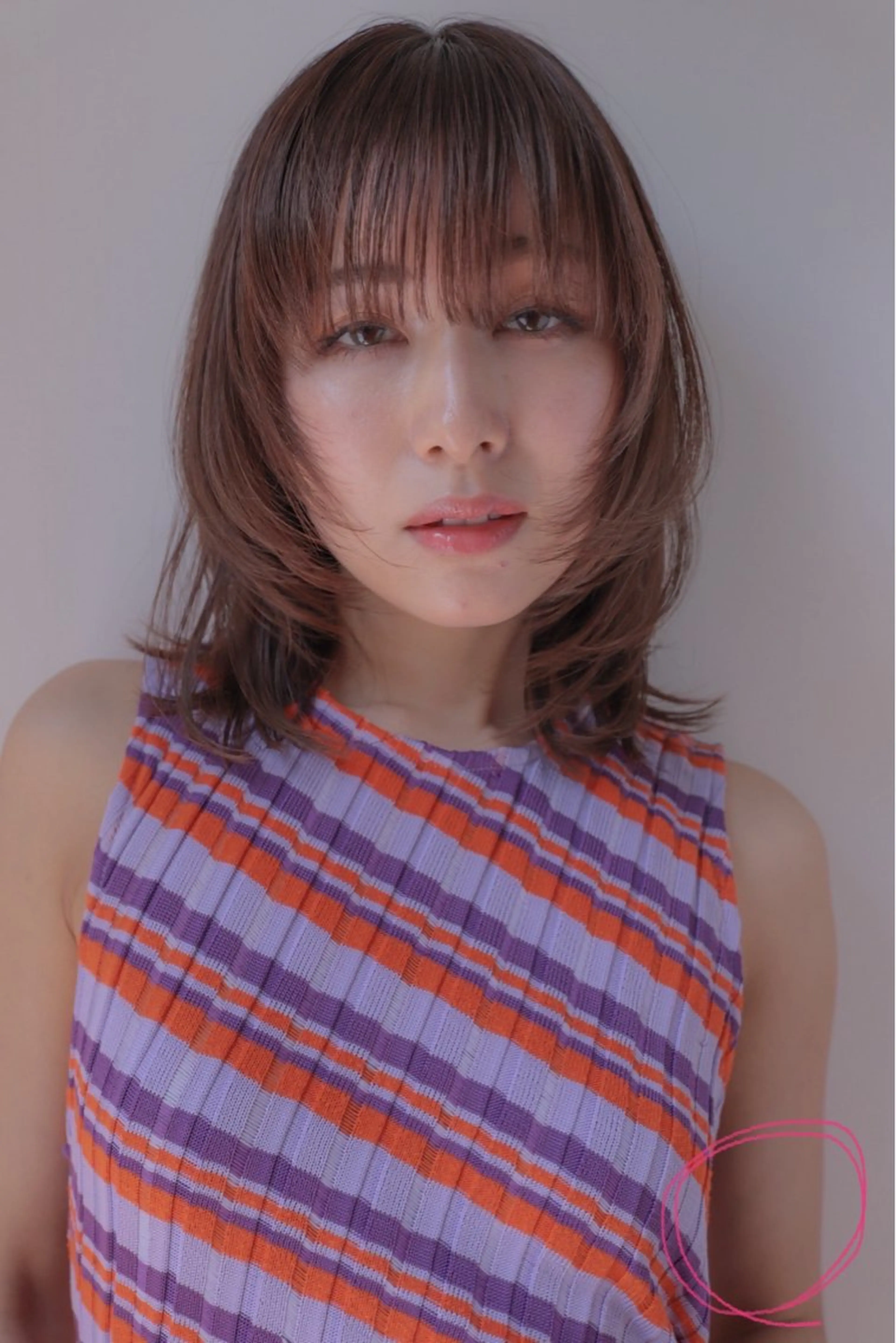 ミディアム 柔らかい艶暖色 レイヤー🫧姫汝のヘアスタイル