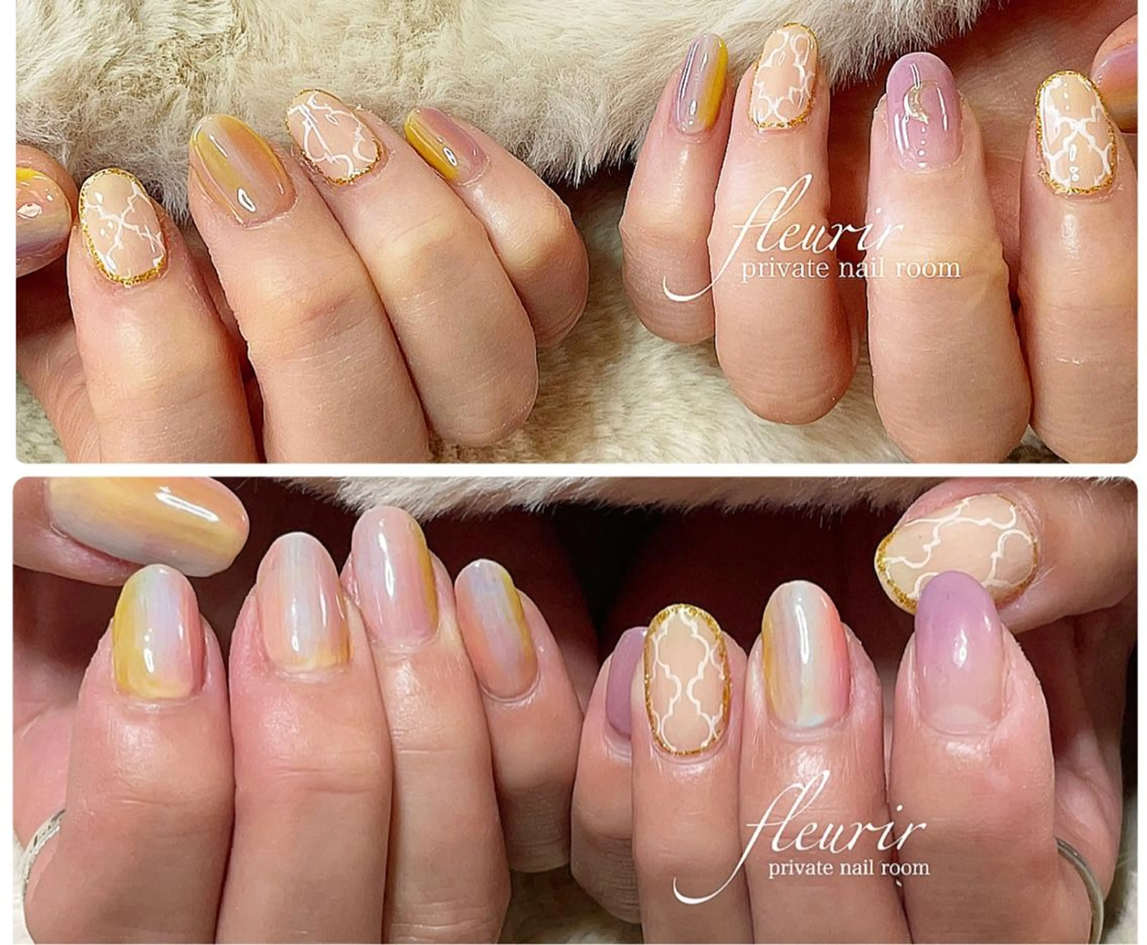 ネイル アートネイル 長さ出し ジェルネイル ハードジェル ラメ(グリッター) フルリール 【プライベートサロンのネイルデザイン