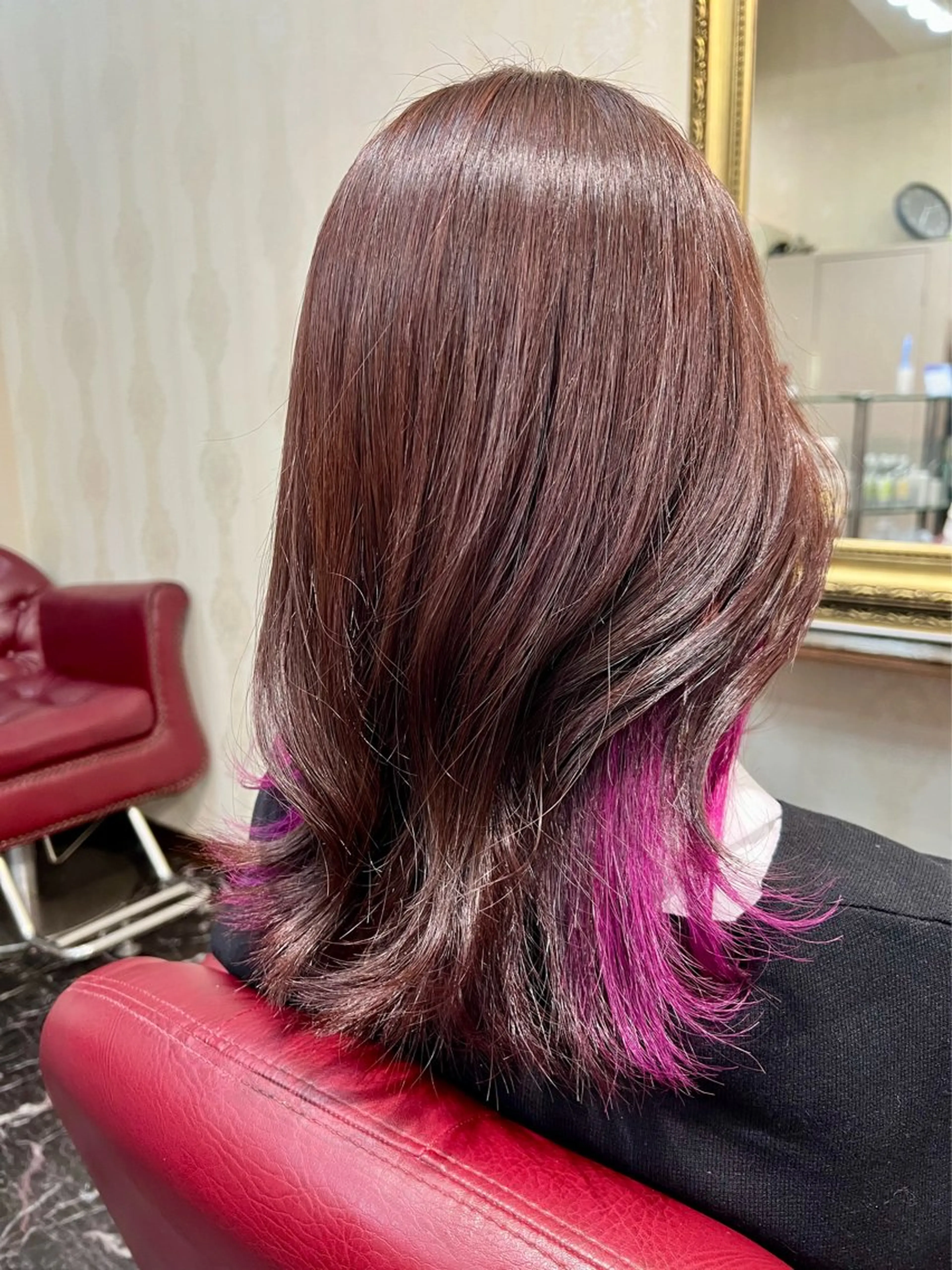 ミディアム カラー ブリーチ 髪質改善 縮毛矯正 トリートメント スーパーロング育成 💖田所のヘアスタイル