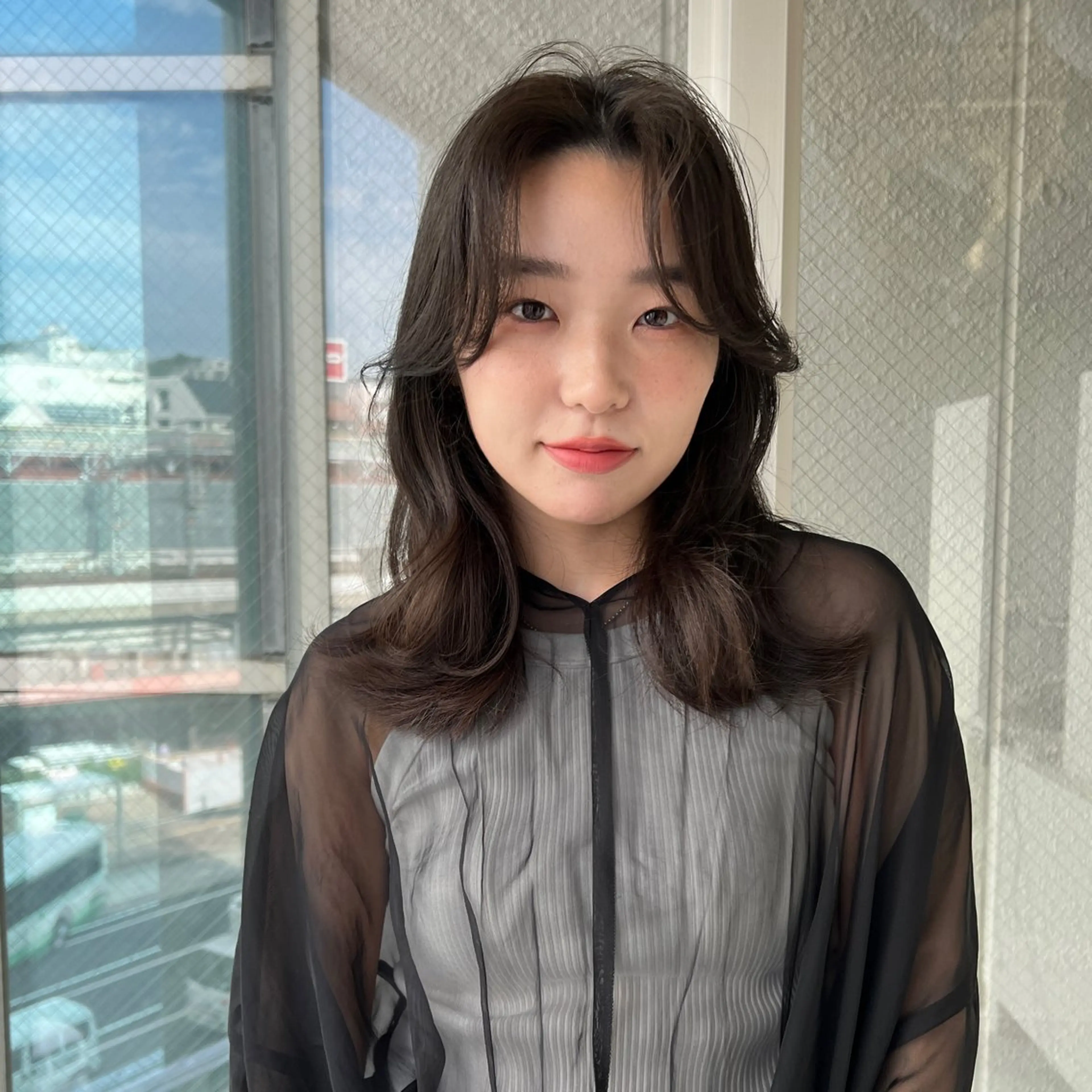 セミロング カラー くびれヘア くびれレイヤー レイヤーカット カット ボブ・レイヤーカット 吉敷航一のヘアスタイル