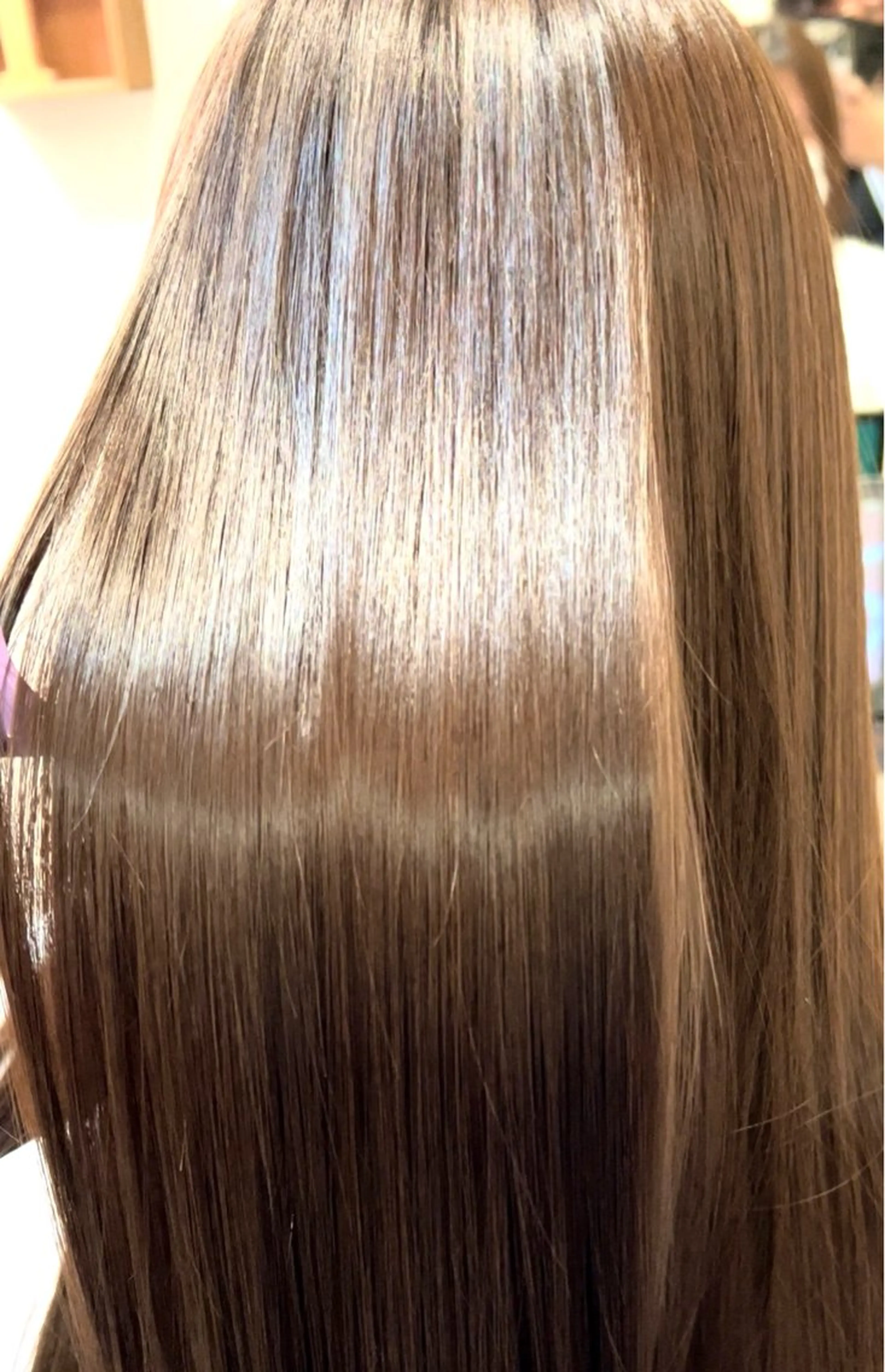 ロング カラー パーマ 縮毛矯正/ レイヤー/ミディアムのヘアスタイル