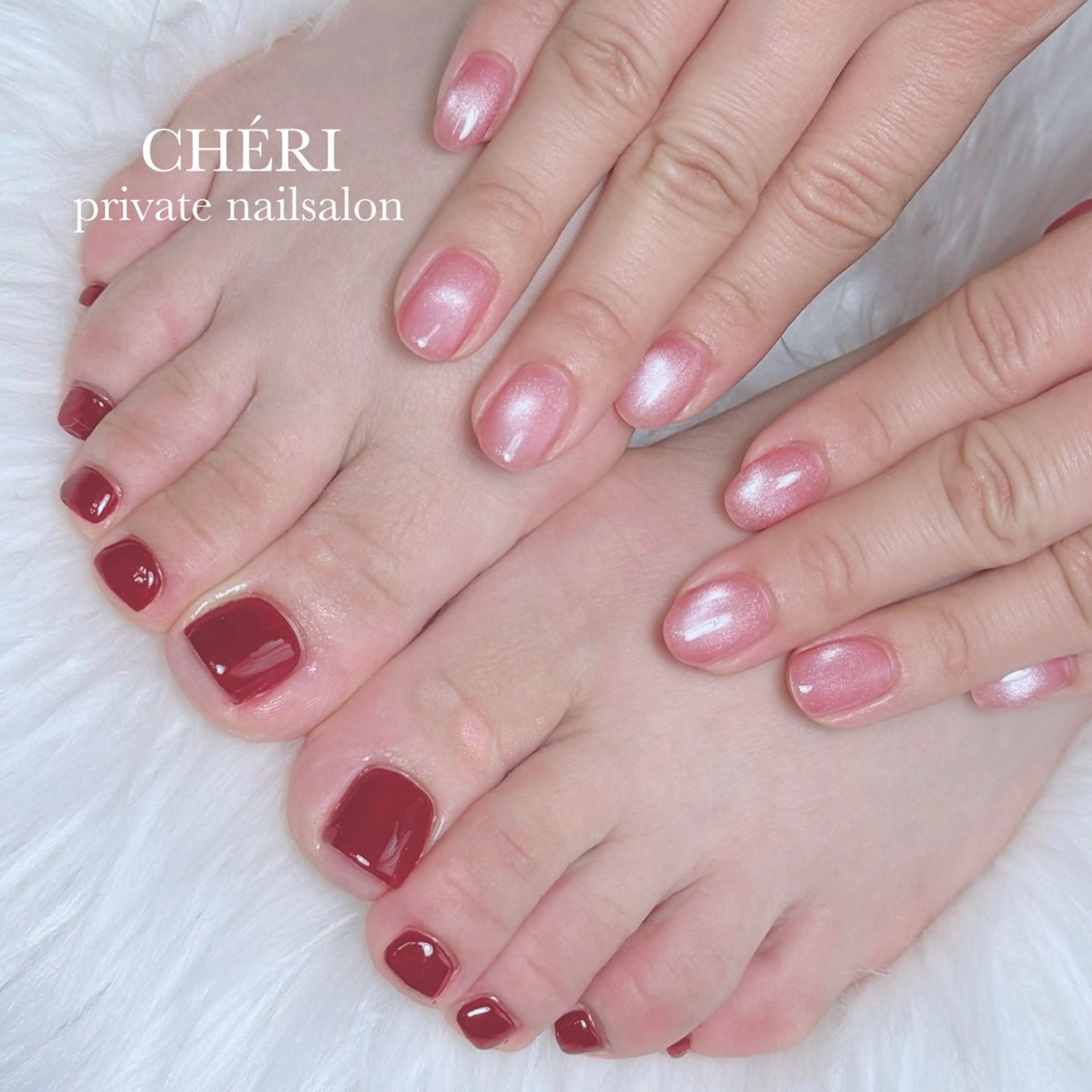 ネイル マグネットネイル ワンカラーネイル フットネイル CHÉRI .のネイルデザイン