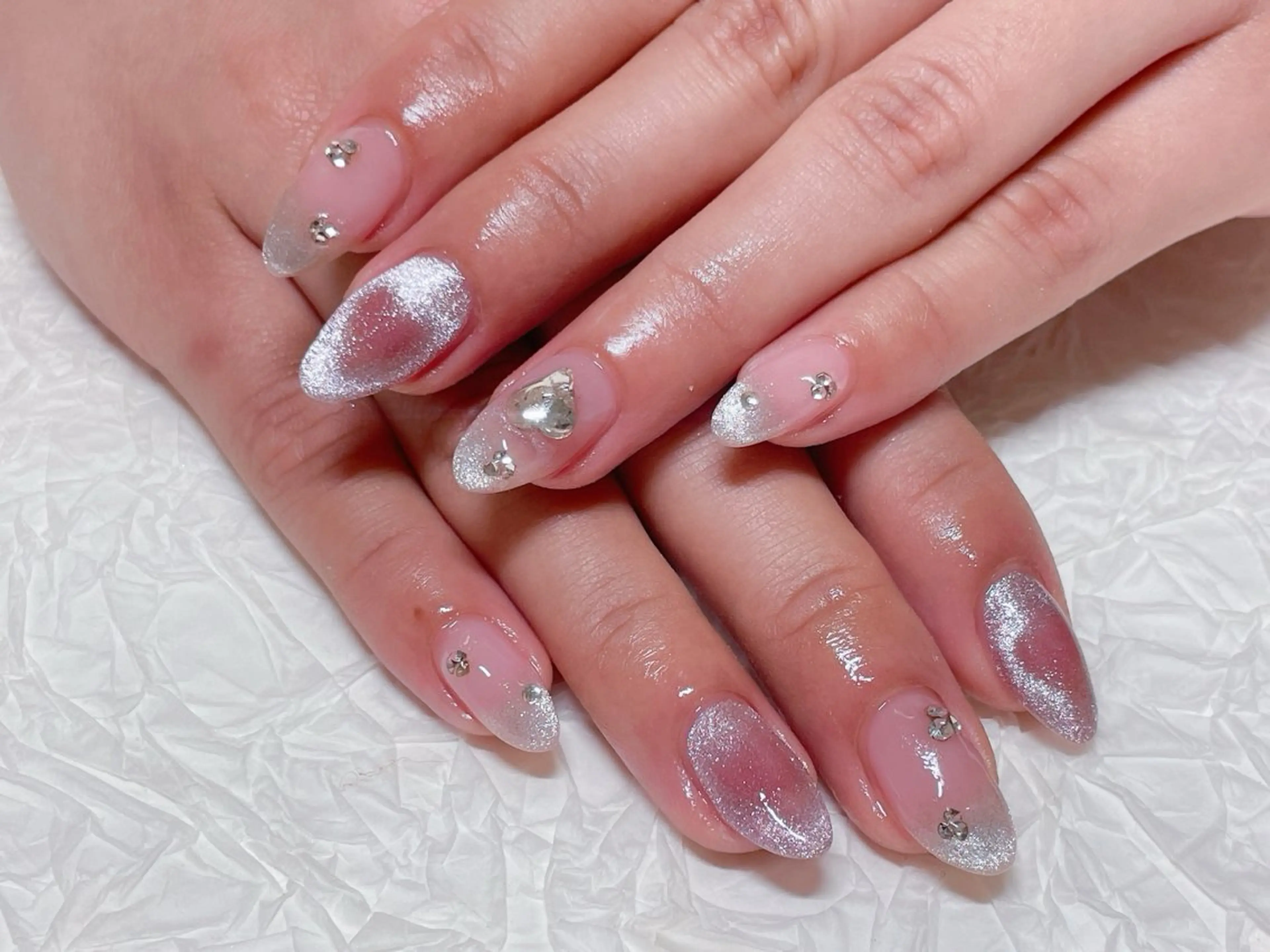 ネイル ハート マグネットネイル ハンドネイル ハンドケア ゆ か_Nails💫のネイルデザイン