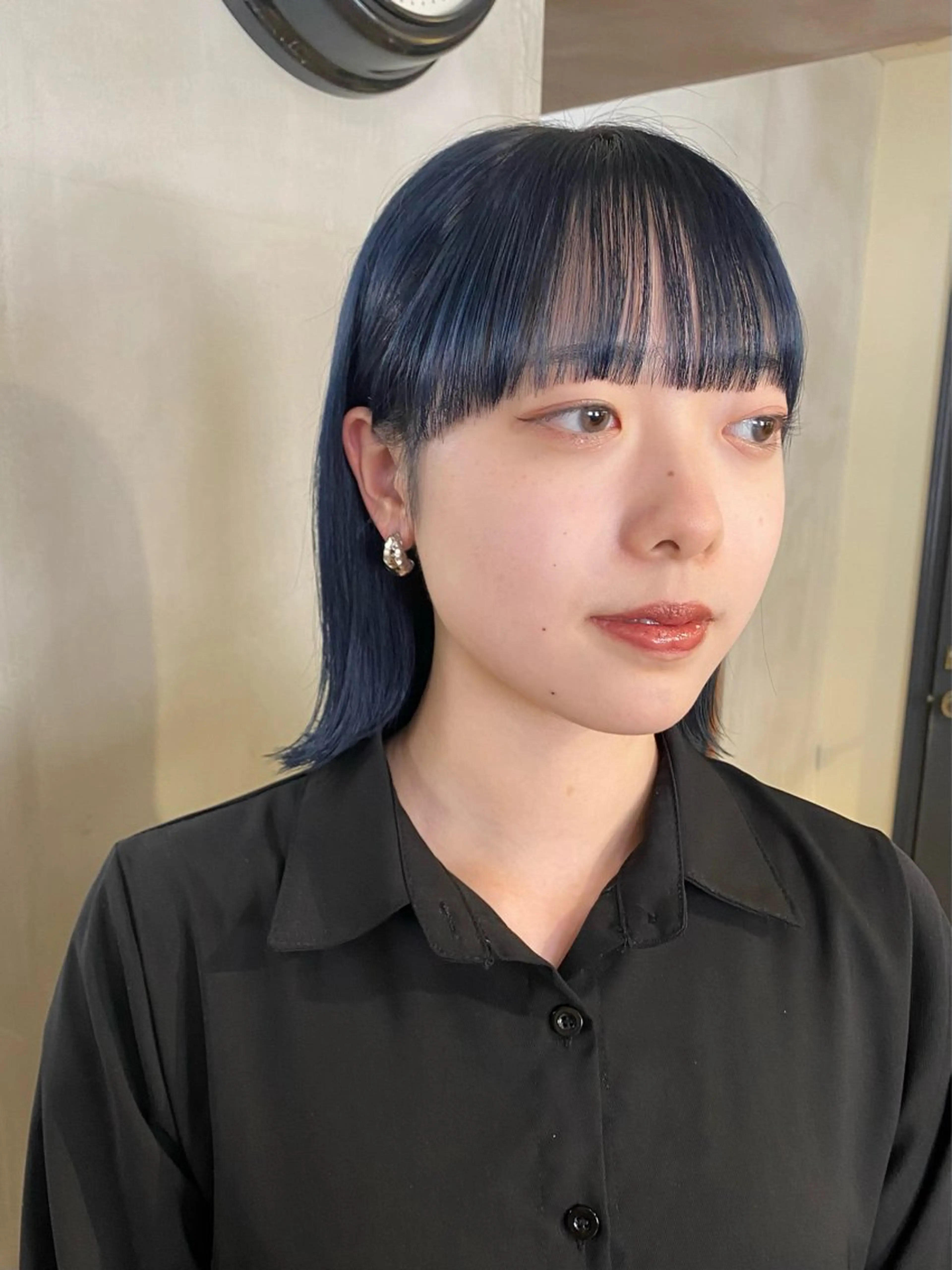 ミディアム ワイドバング 齋藤 リクのヘアスタイル