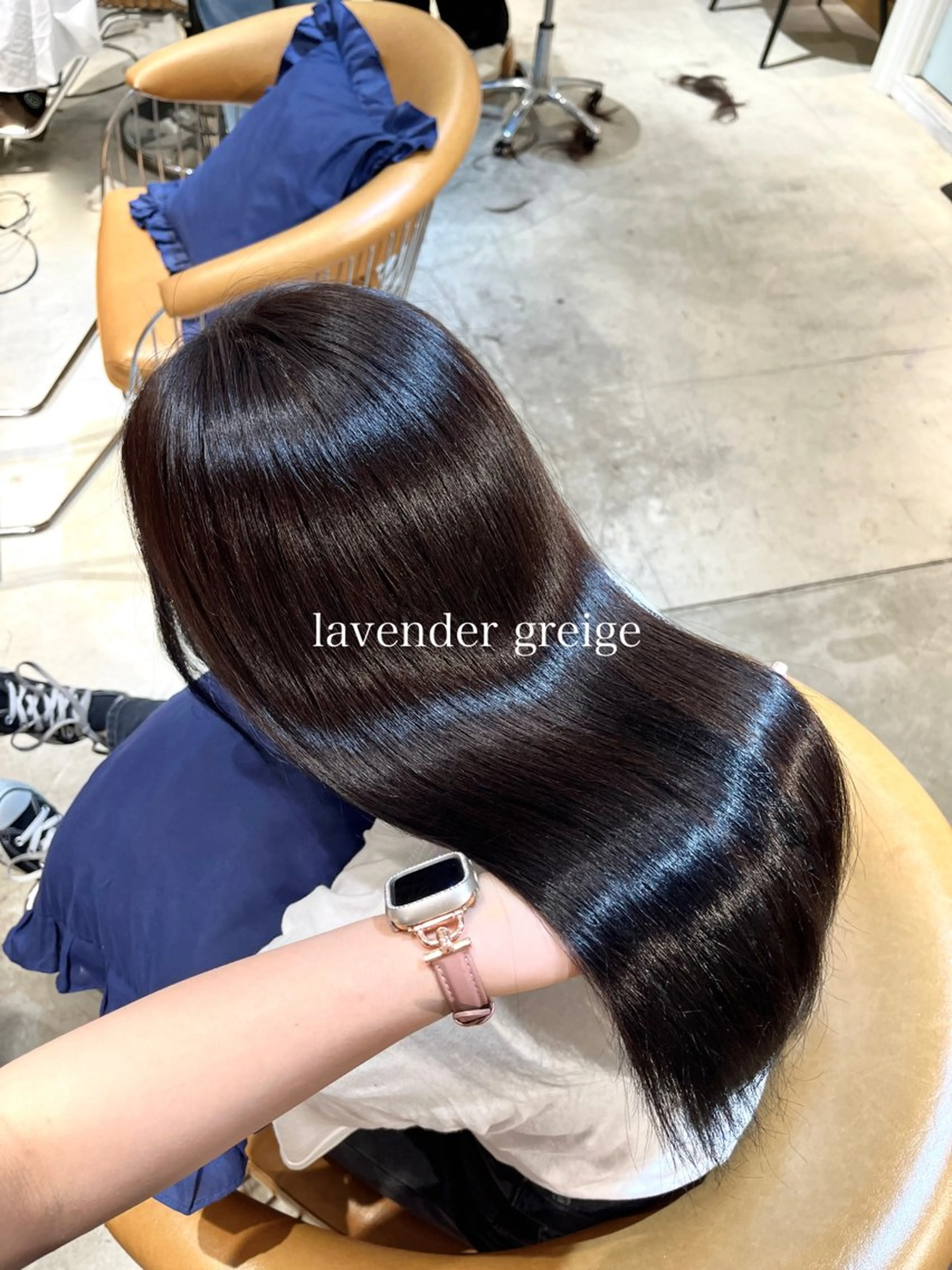 ロング カラー グレージュ ラベンダーカラー ラベンダーグレージュ ラベンダーグレー 髪質改善 ヘアカラー トリートメント SALOWIN新宿三丁目East 3F所属・髪質改善/縮毛矯正/ レイヤーカットななこのヘアスタイル