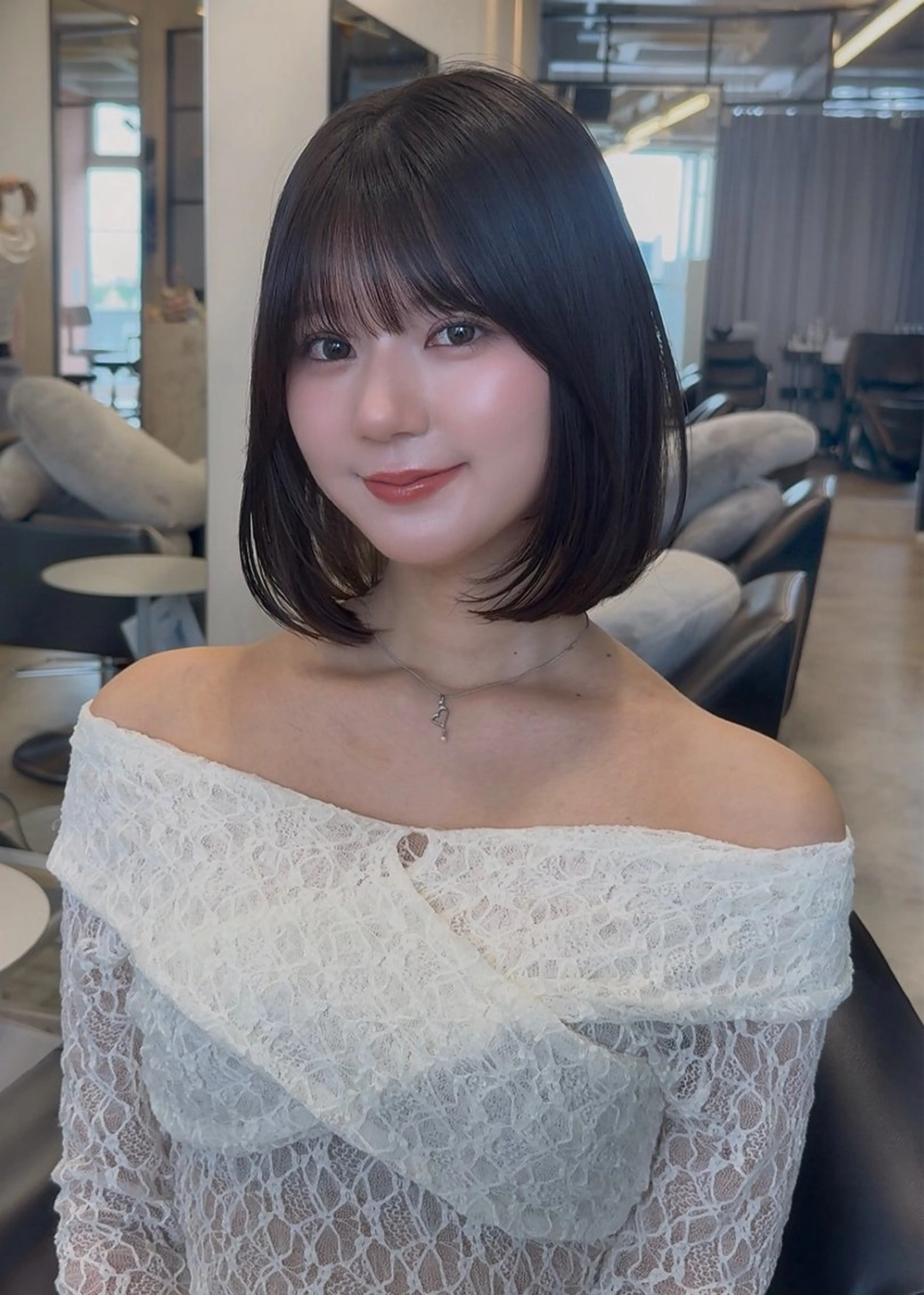 ミディアム ミディアムパーマ 縮毛矯正 🌼中島　羽菜🌼 透明感爆誕カラー💖のヘアスタイル