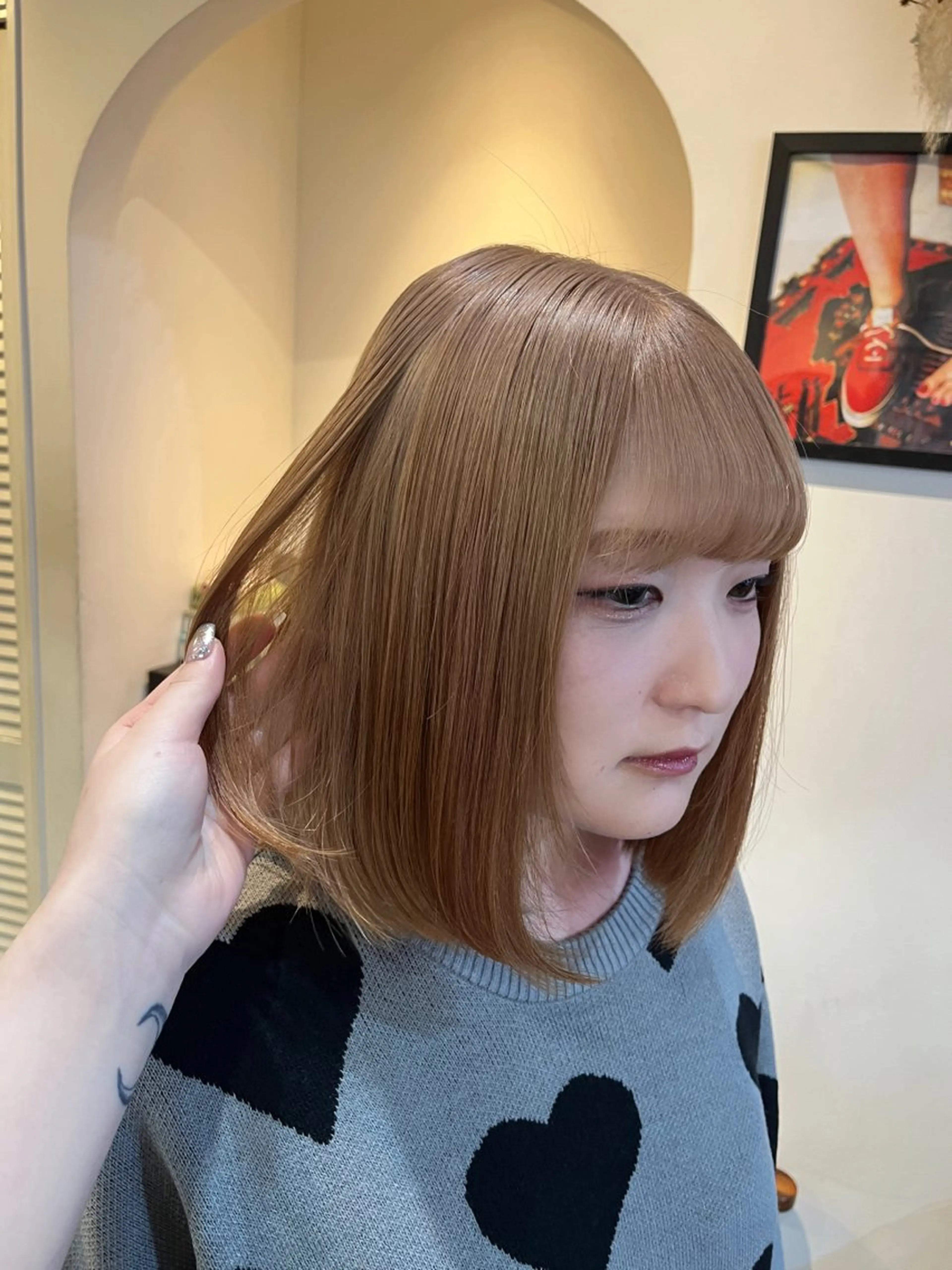 ミディアム カラー sora / 渋谷 / ハイトーンのヘアスタイル