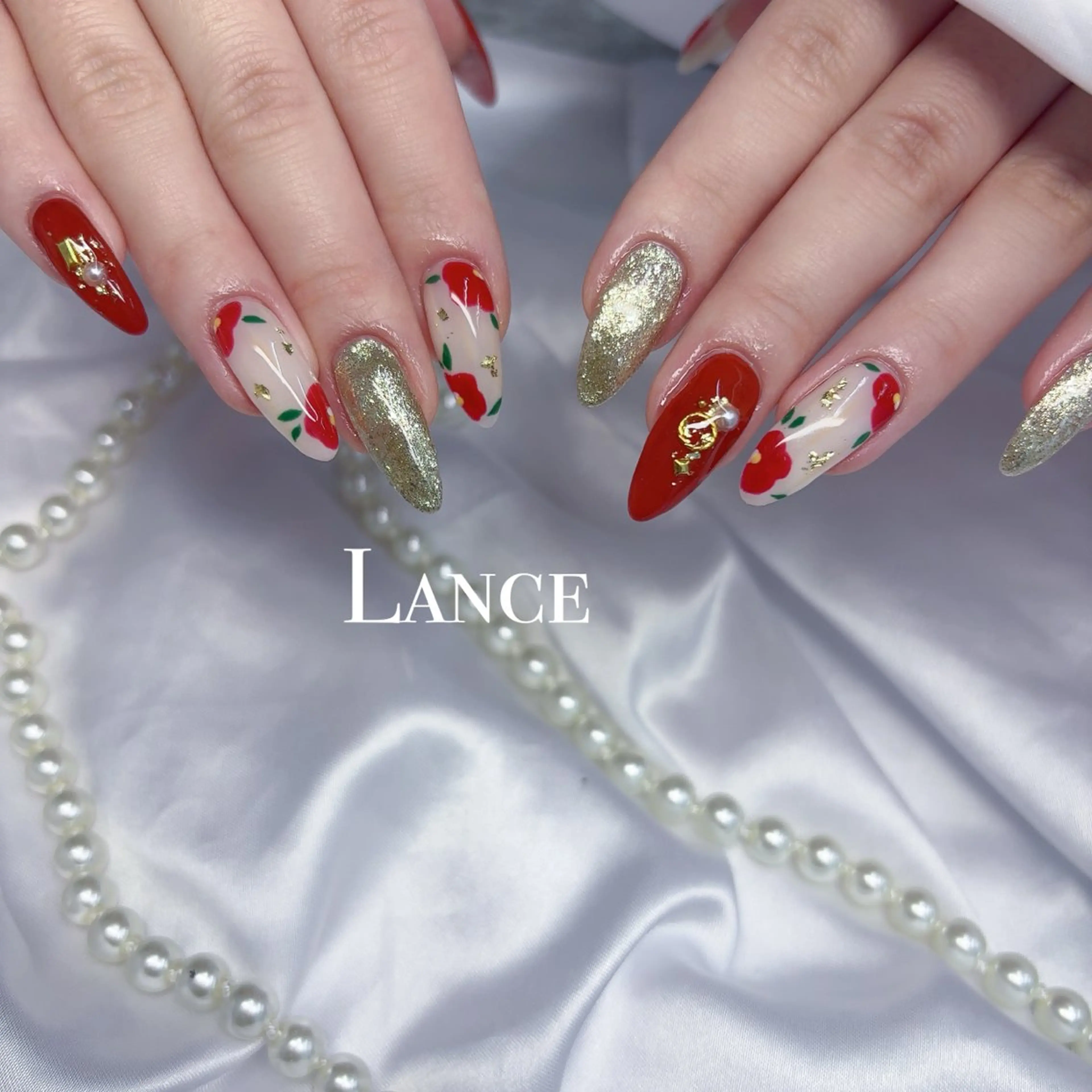 ネイル オーロラネイル フットネイル フレンチネイル ガラスフレンチ 氷ネイル・うるうるネイル ハンドネイル Lance nailのネイルデザイン