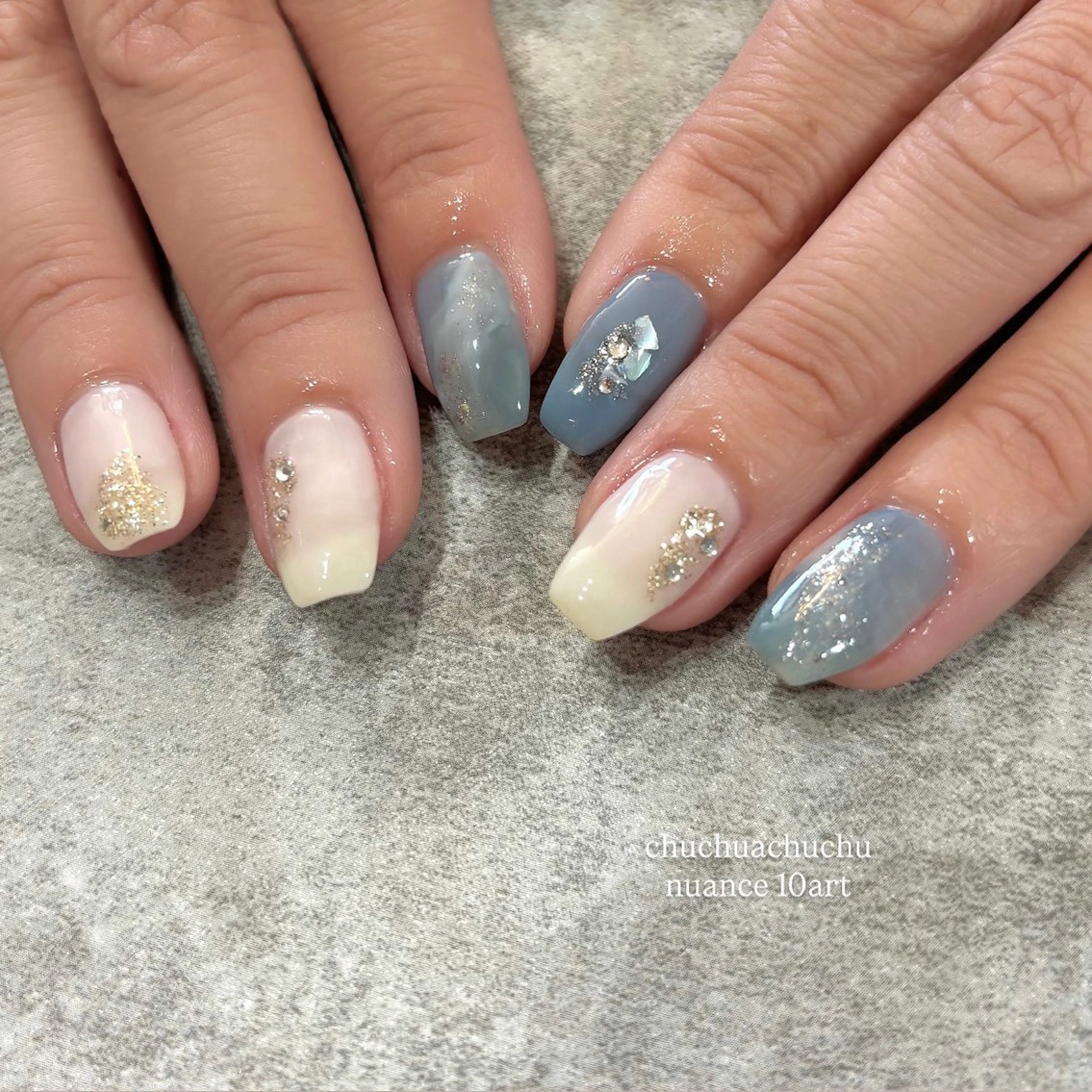 ネイル ホワイト ハンドネイル チュチュアチュチュ mareのネイルデザイン
