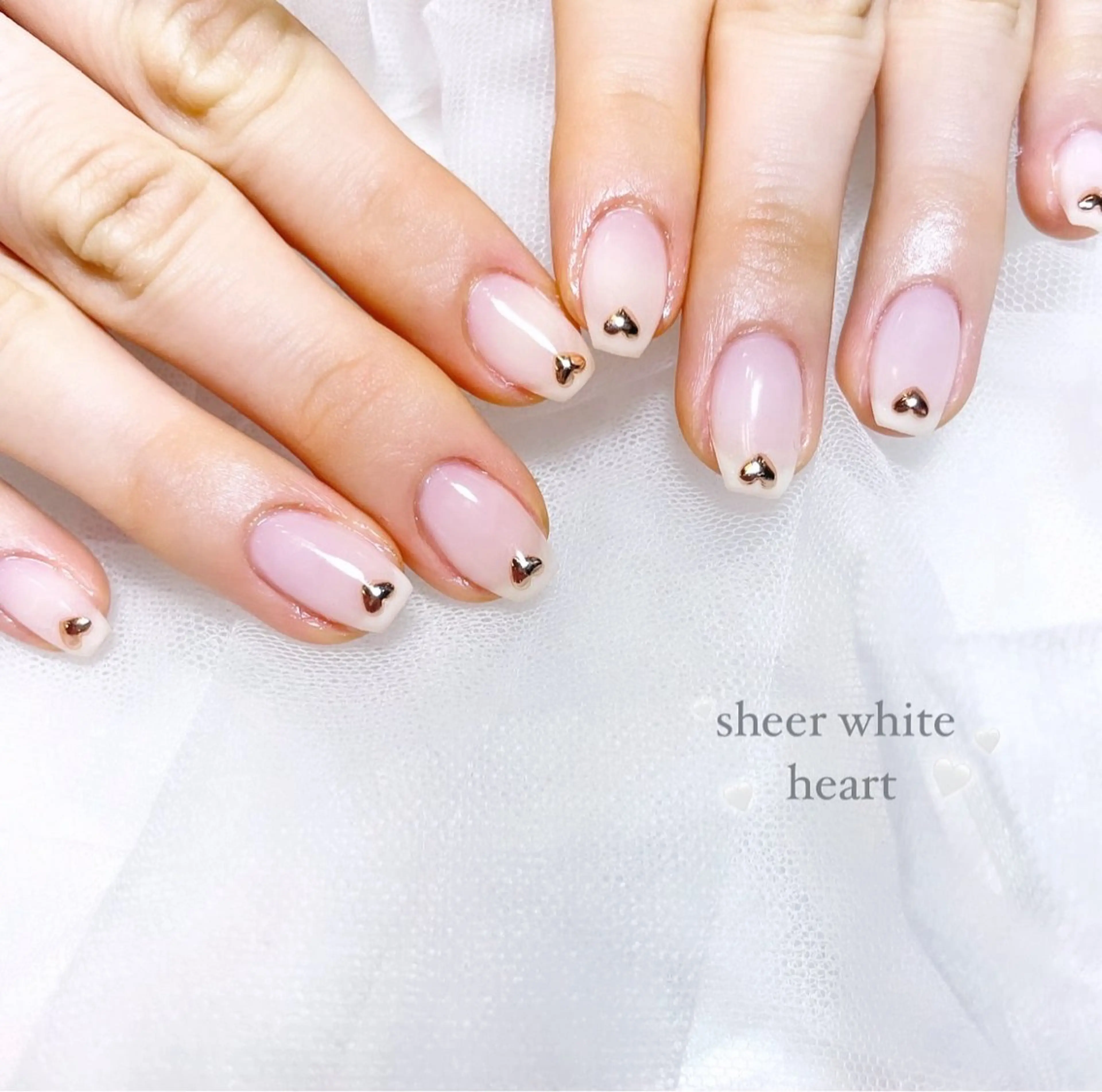 ネイル ハート ハンドネイル キラオメ Neneのネイルデザイン