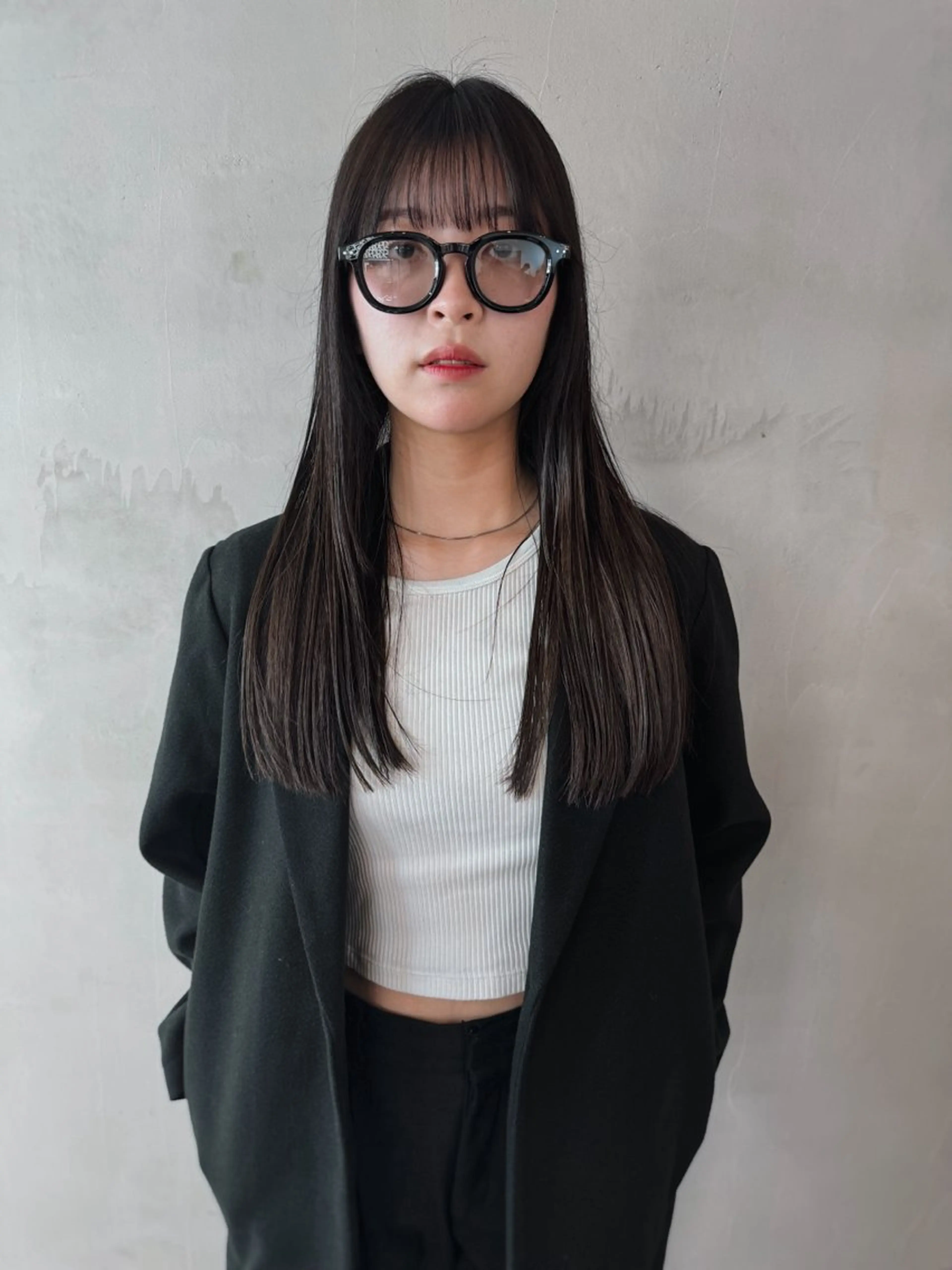 ロング ブリーチカラー アンブレラカラーのヘアスタイル